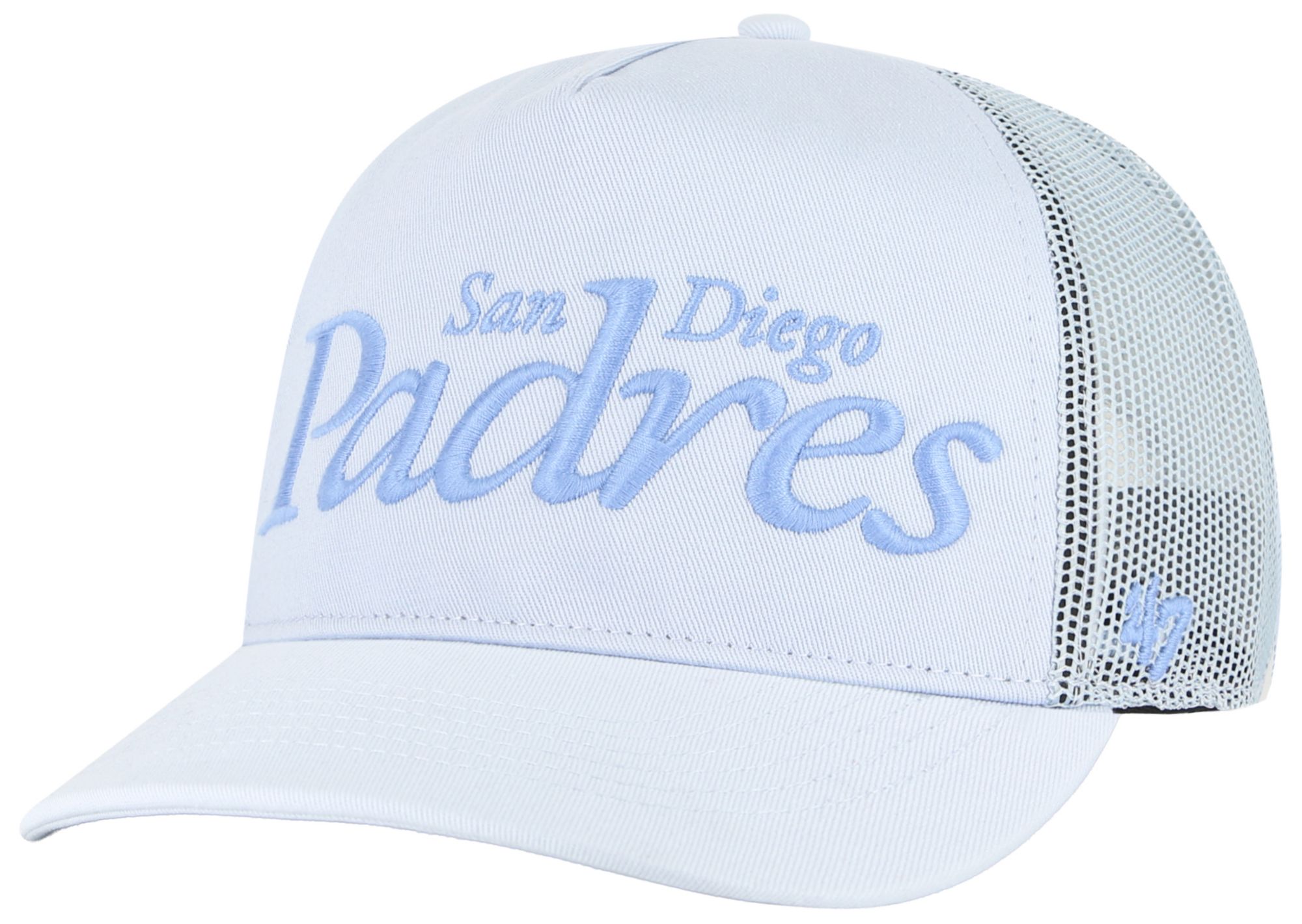 '47 Adult San Diego Padres Light Blue Foundation Script Hitch Adjustable Hat