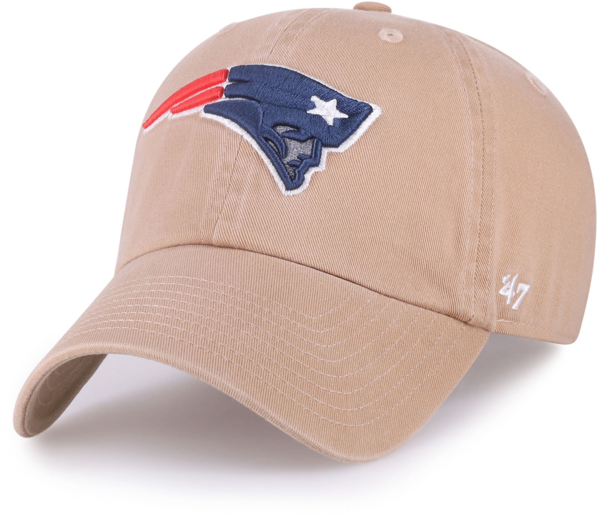 '47 Adult New England Patriots Khaki Adjustable Clean Up Hat