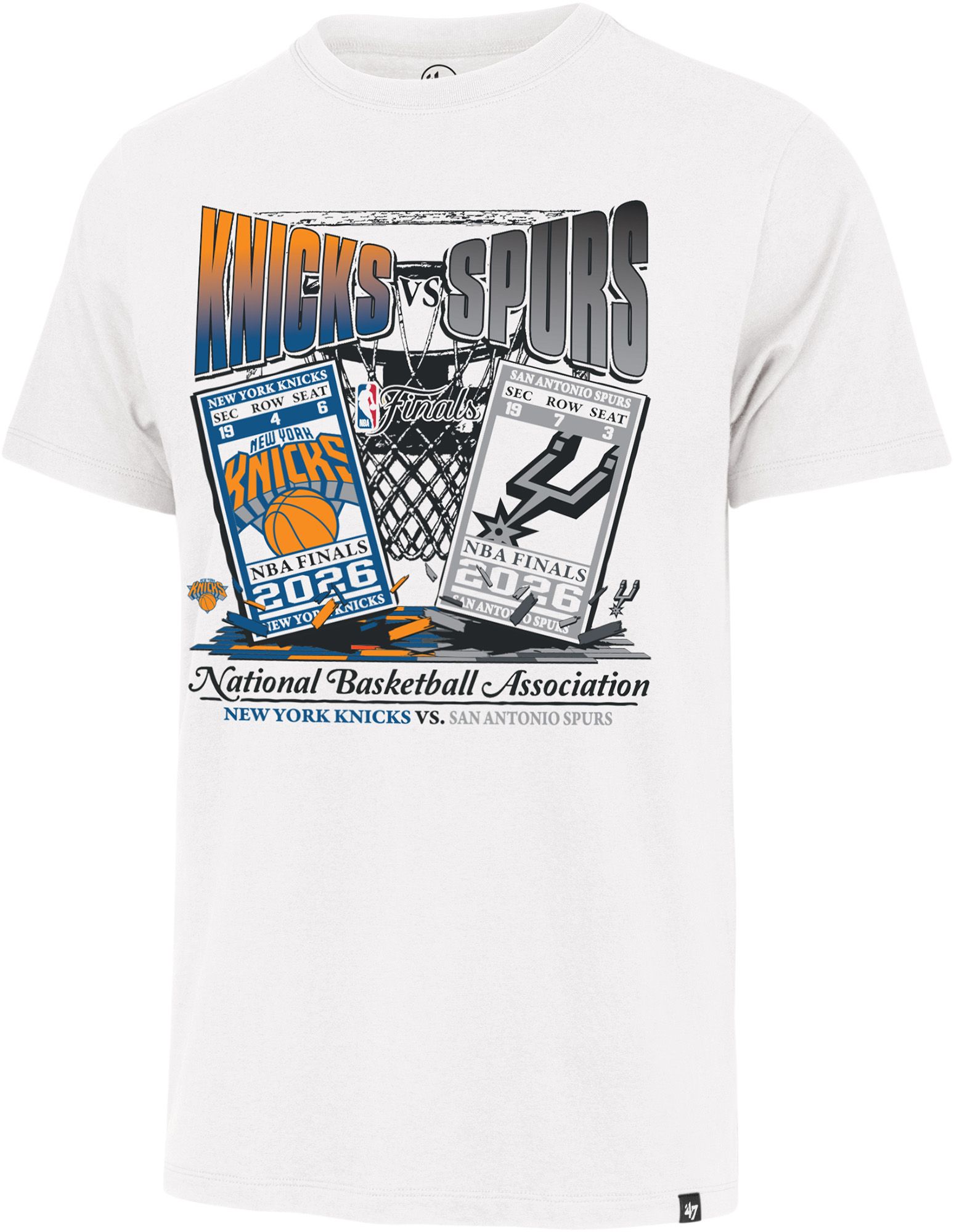 47 Adult 2026 NBA Finals San Antonio Spurs VS New York Knicks Matchup T-Shirt