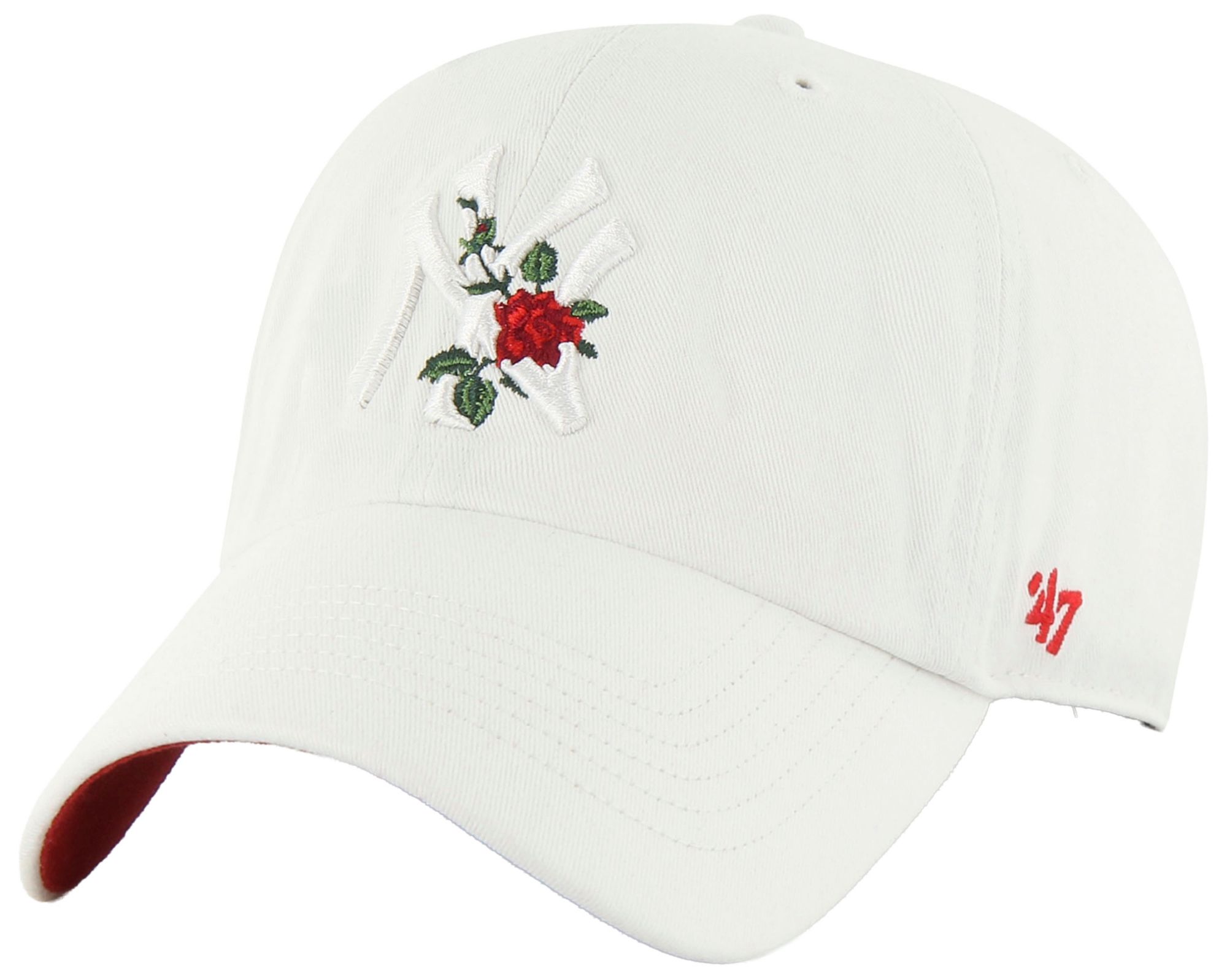 '47 Adult New York Yankees White Thorn Clean Up Adjustable Hat