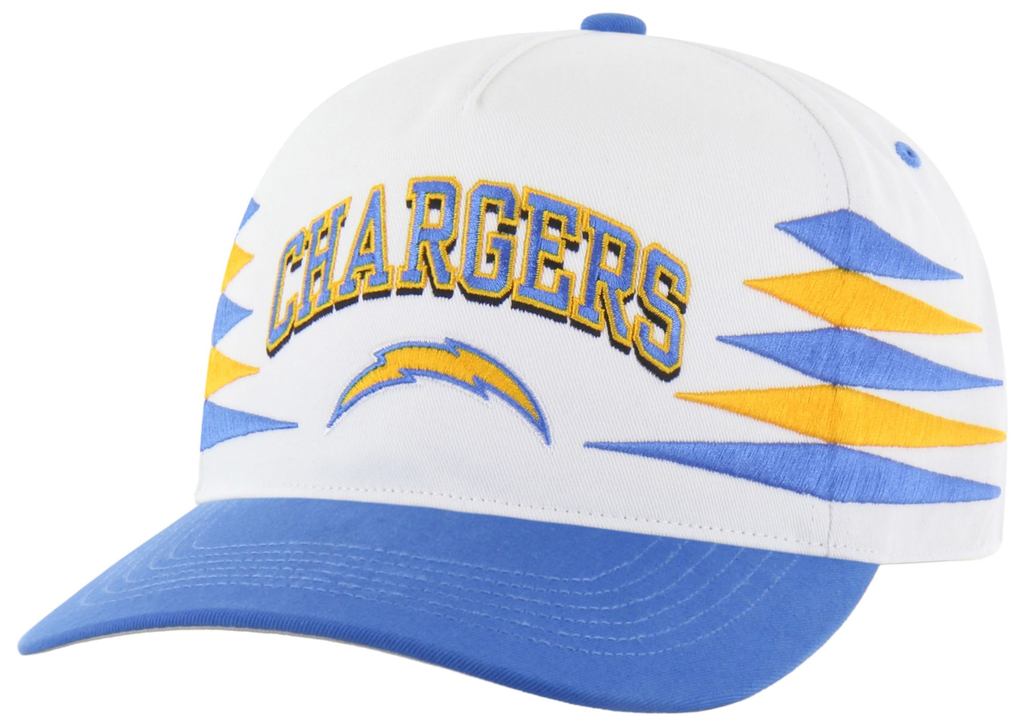 '47 Adult Los Angeles Chargers White Diamond Hitch Adjustable Hat