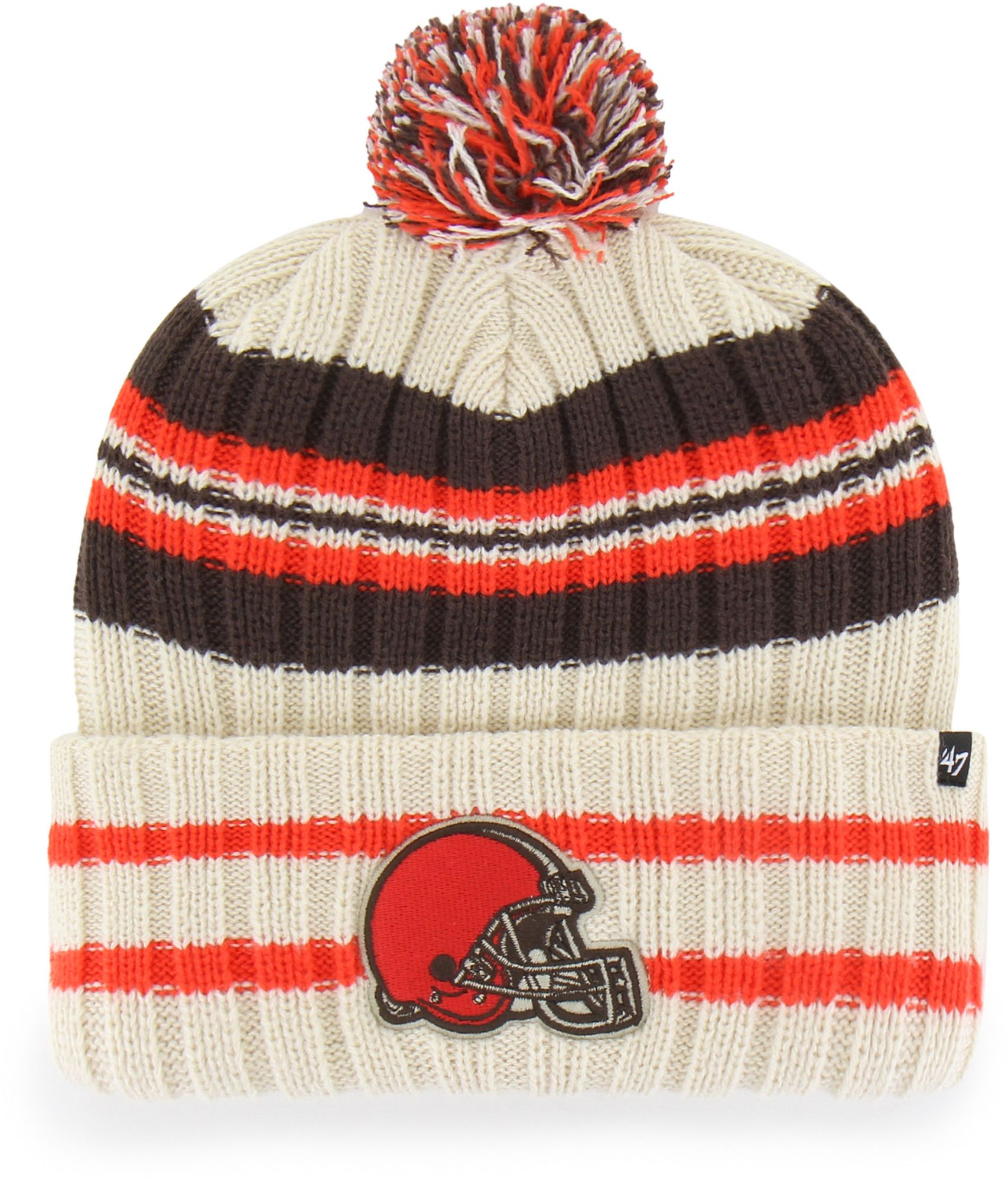 '47 Adult Cleveland Browns Hone Cuffed Knit Pom Beanie