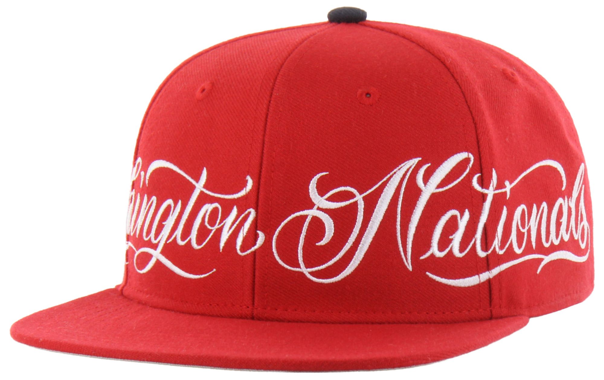 '47 Adult Washington Nationals Red Mister Cartoon Script Captain Hat