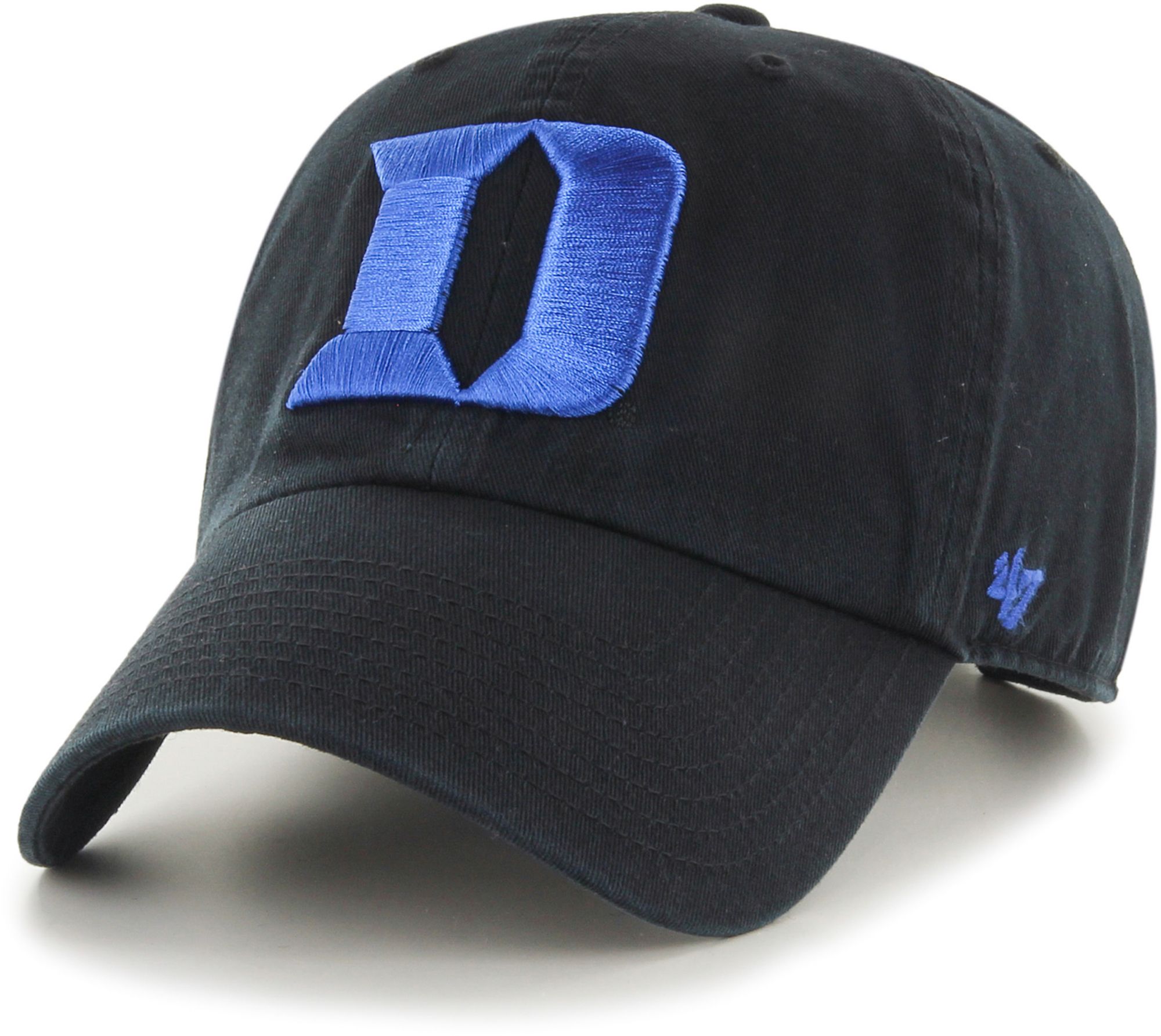 '47 Adult Duke Blue Devils Black Secondary Logo Clean Up Adjustable Hat