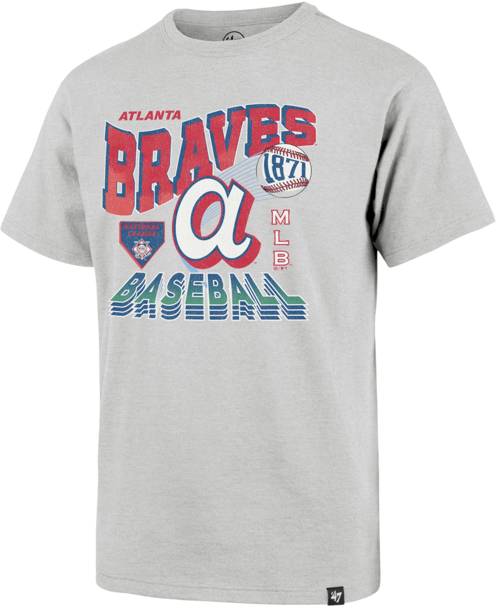 '47 Boys' Atlanta Braves Grey Speed Check Franklin T-Shirt