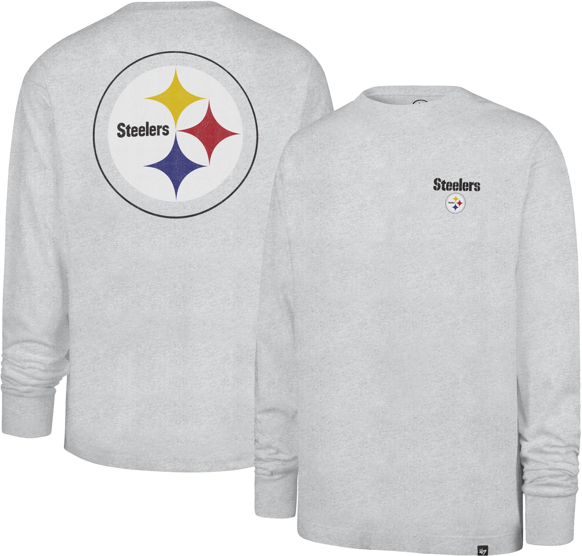 '47 Men's Pittsburgh Steelers Gray Alumnas Foundation Long Sleeve Shirt