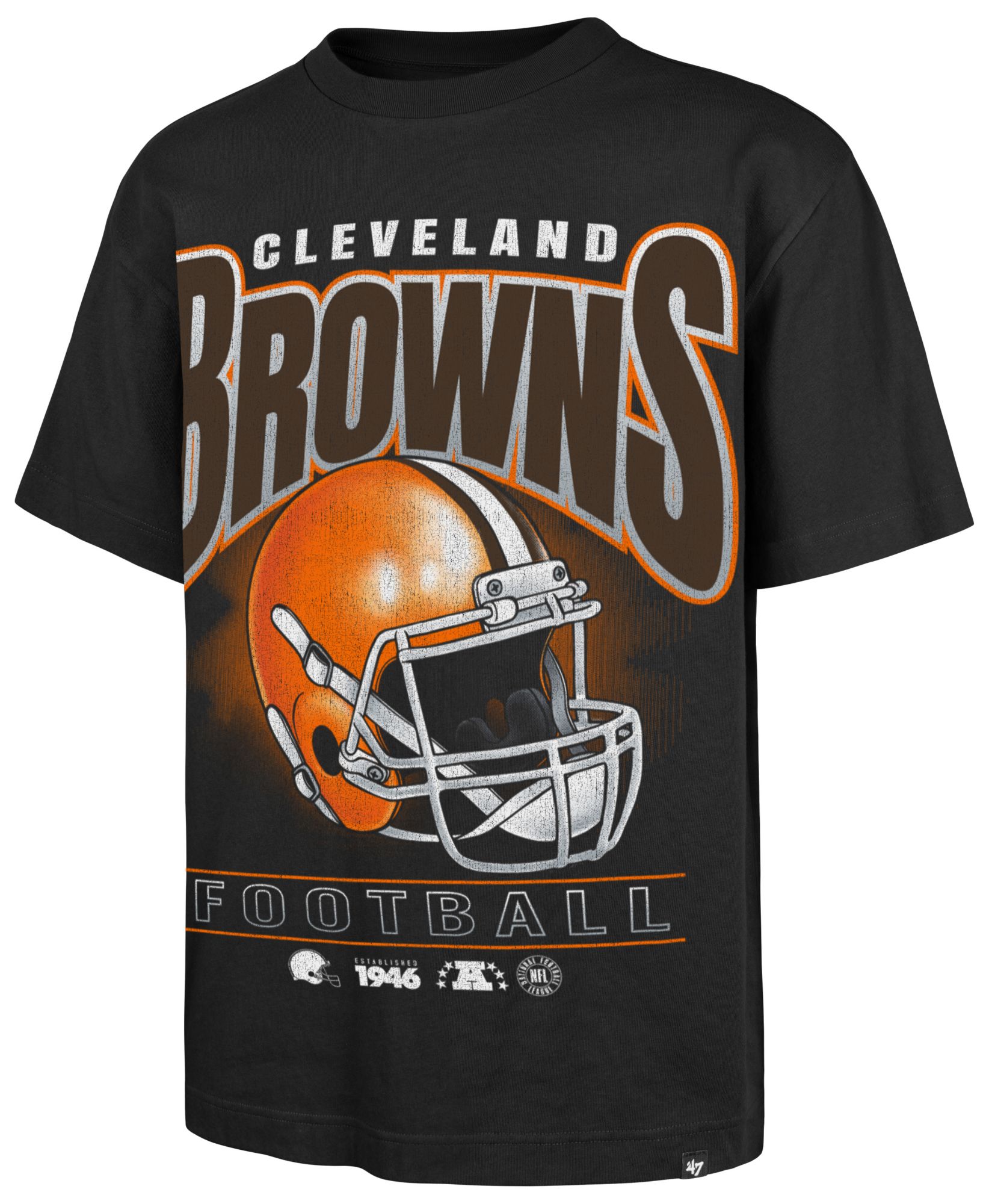 '47 Men's Cleveland Browns Black Helmet T-Shirt
