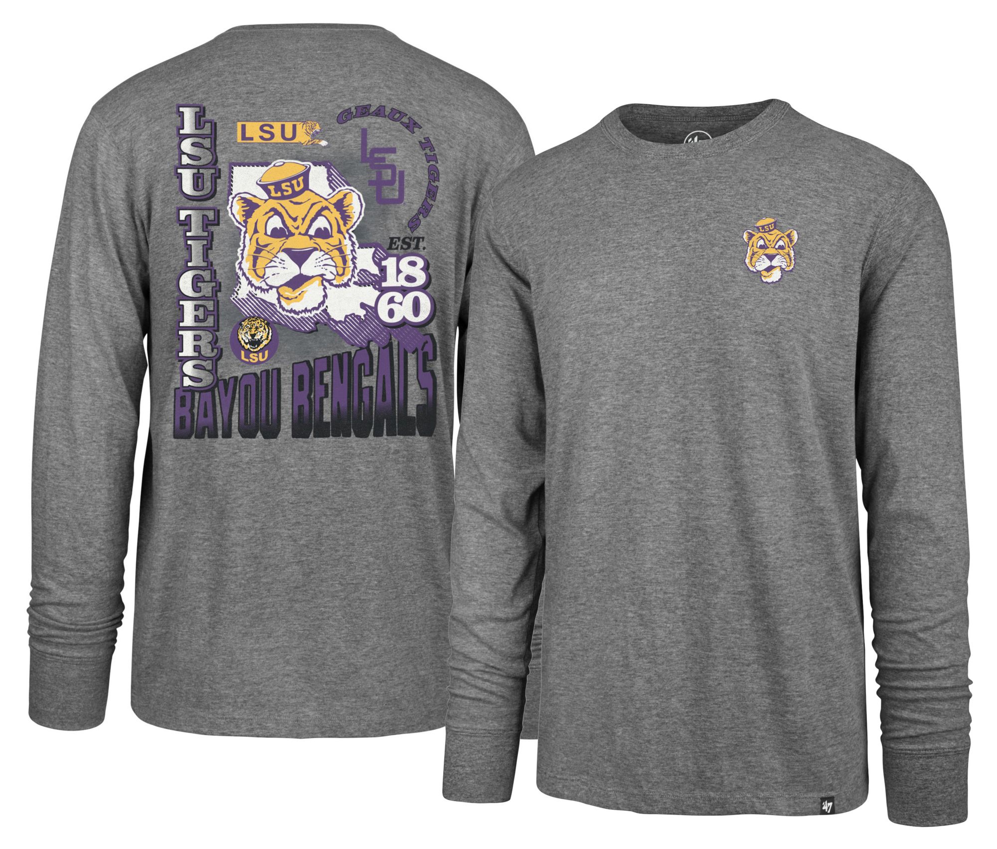 '47 Men's LSU Tigers Slate Grey Signing Day Long Sleeve Shirt - Gray