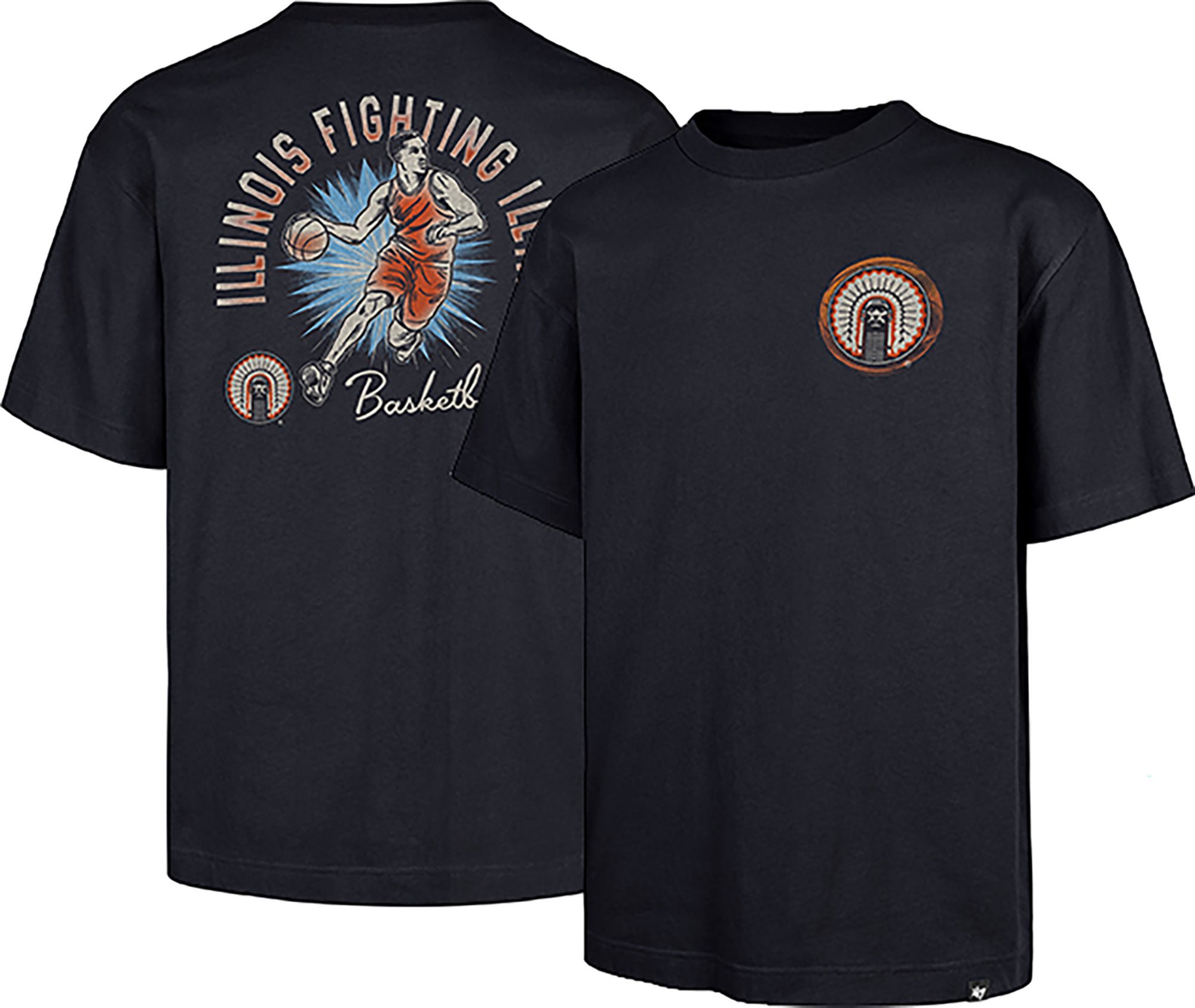 '47 Men's Illinois Fighting Illini Navy Hot Corner Foundation T-Shirt