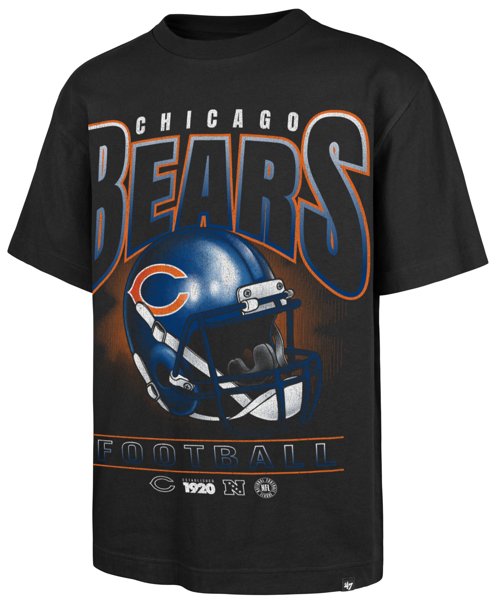 '47 Men's Chicago Bears Black Helmet T-Shirt