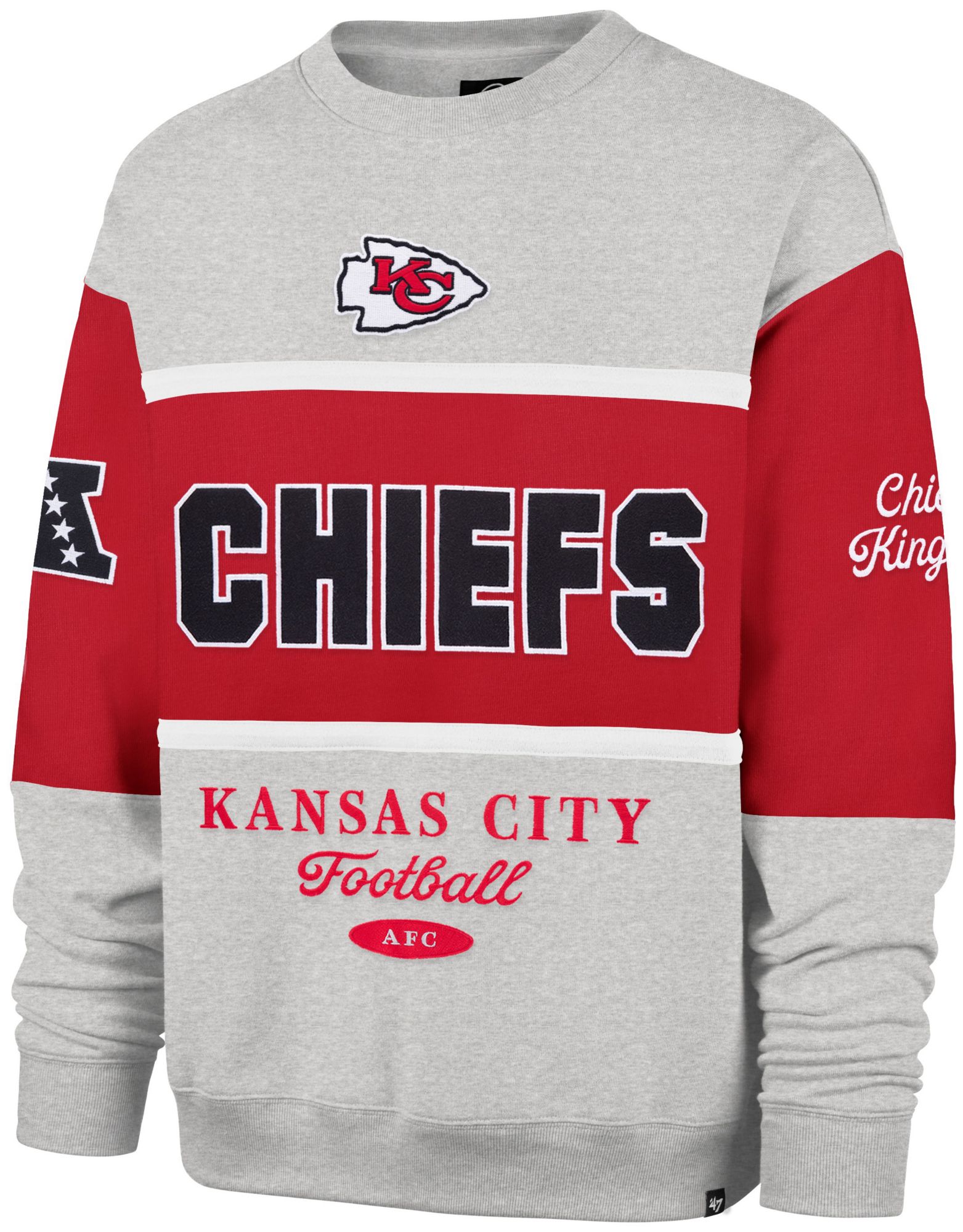 '47 Men's Kansas City Chiefs Red Blockfield Crewneck Sweatshirt