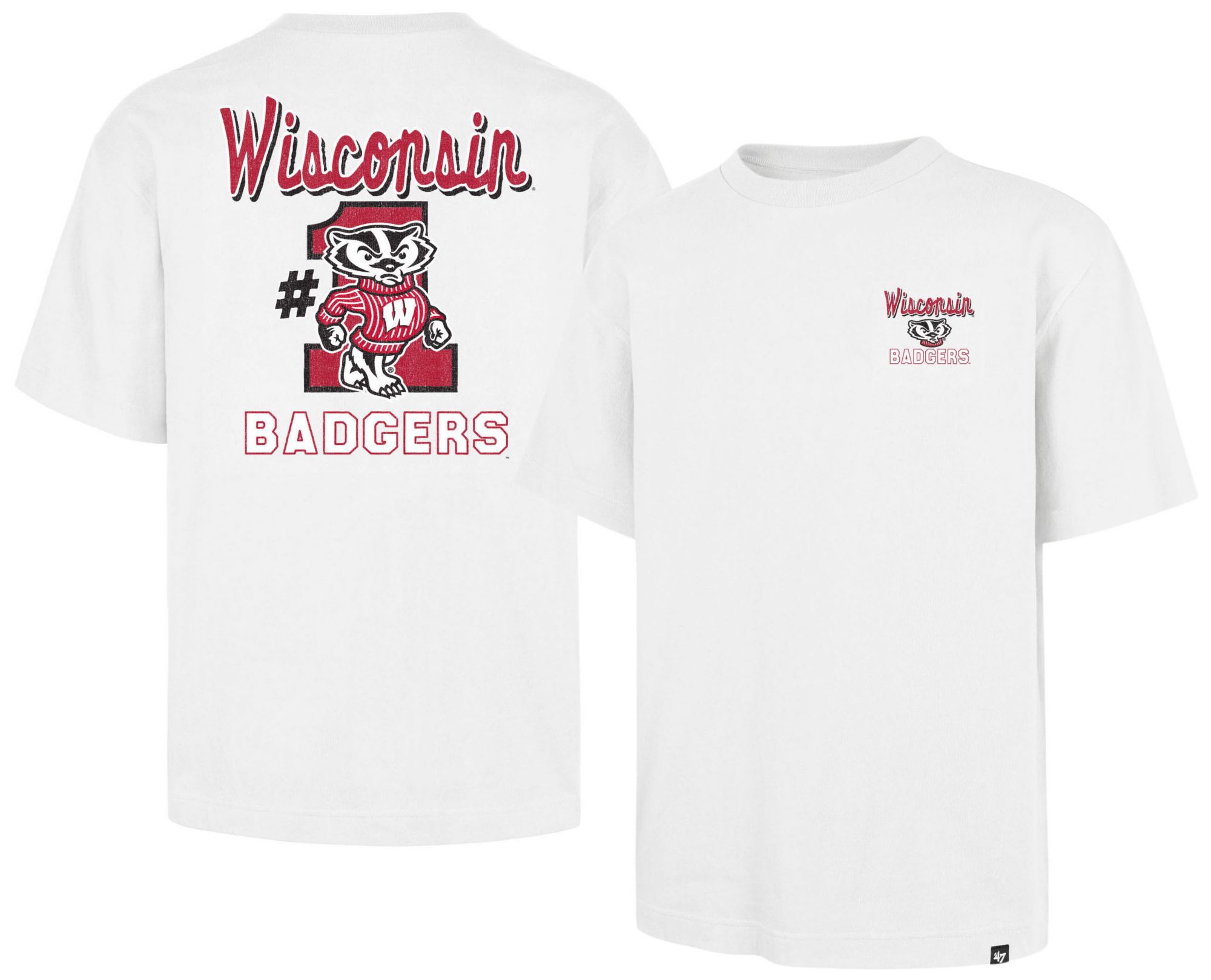 '47 Men's Wisconsin Badgers White Big and Tall T-Shirt
