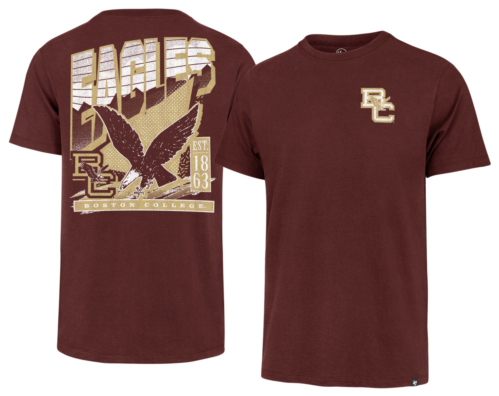 '47 Men's Boston College Eagles Mulberry Maroon Reppin' T-Shirt