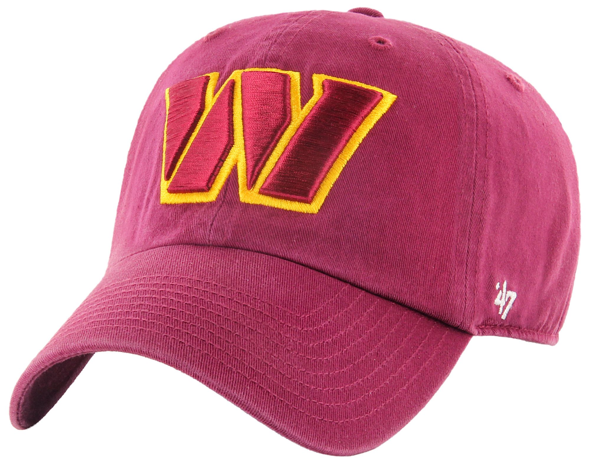 '47 Men's Washington Commanders Cardinal Logo Clean Up Adjustable Hat
