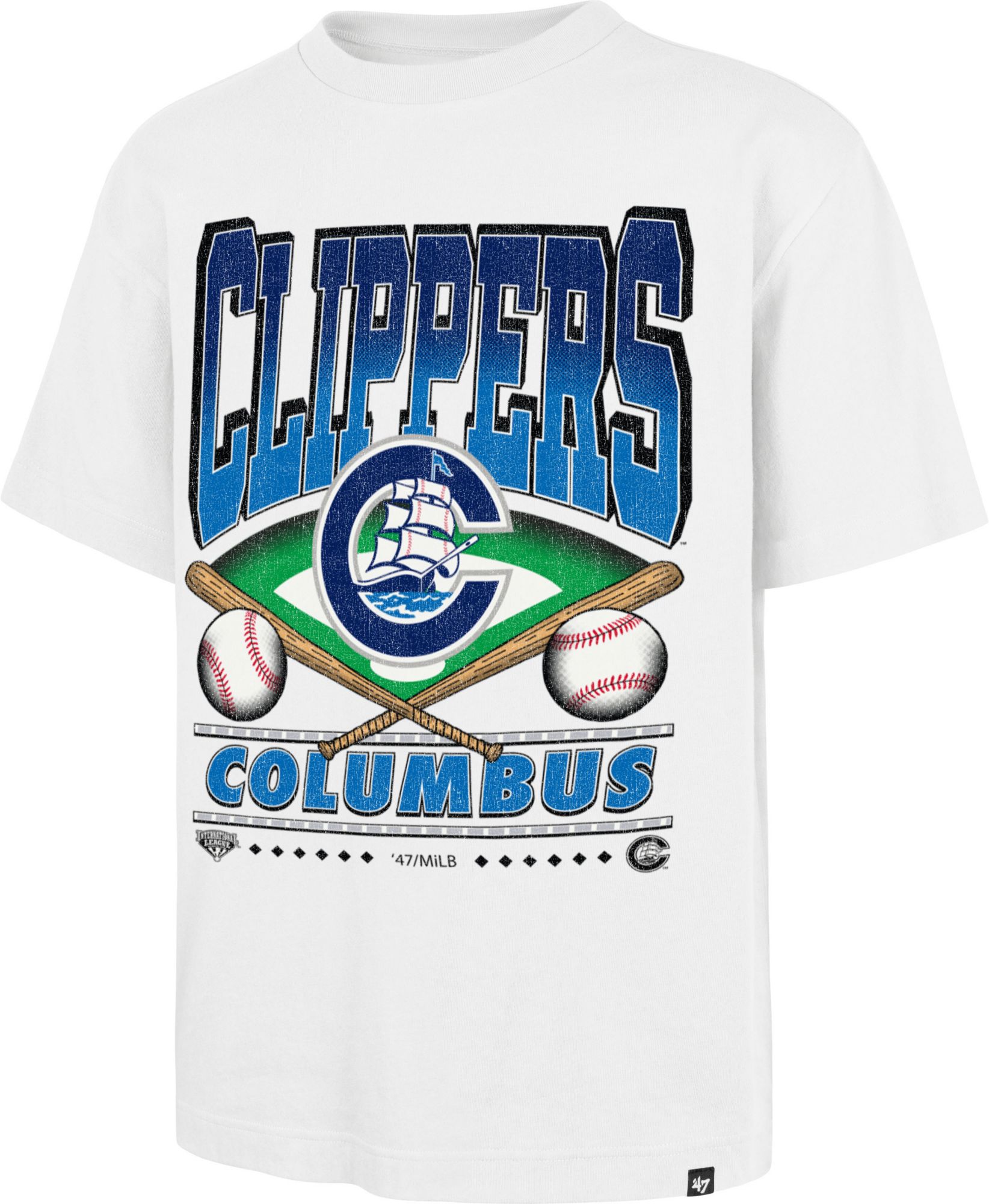 '47 Men's Columbus Clippers White Straight Shot Foundation T-Shirt