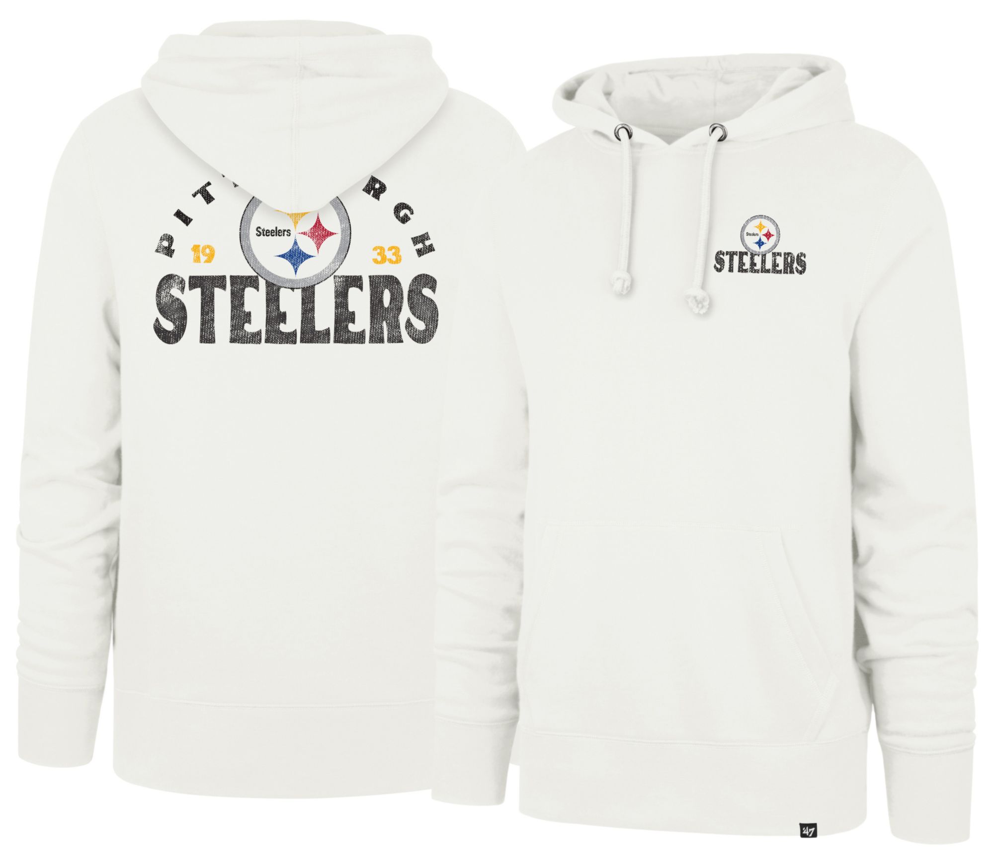 '47 Men's Pittsburgh Steelers Sandstone Arcitext Headline Fleece Hoodie
