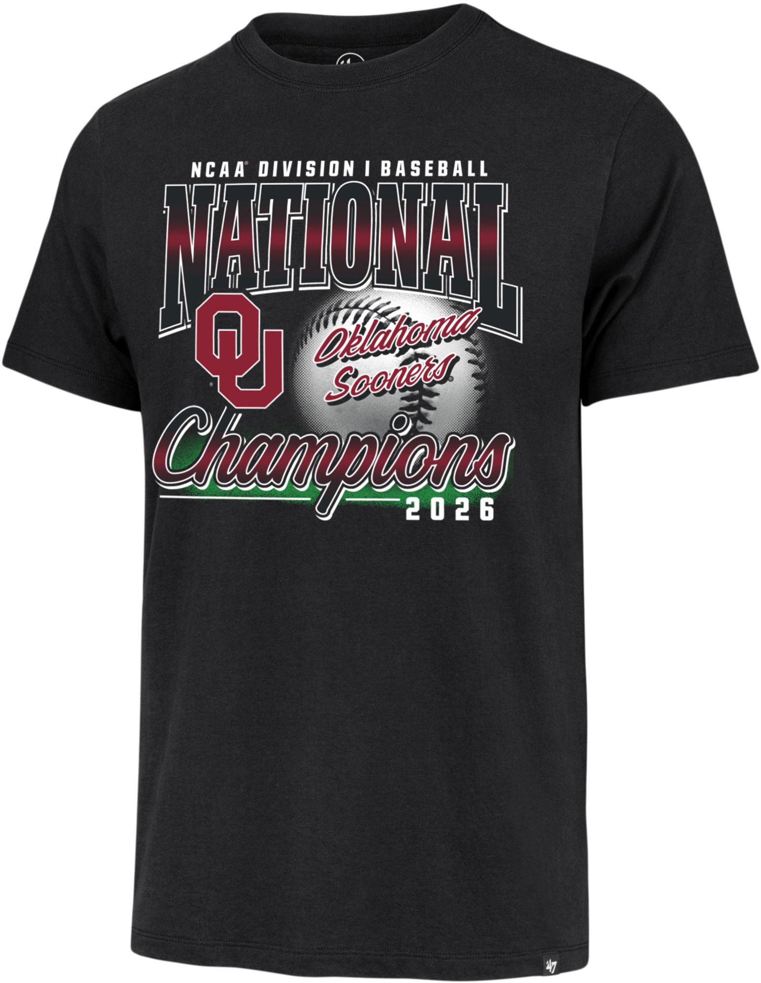 '47 Adult 2026 College World Series Baseball Champions Oklahoma Sooners T-Shirt