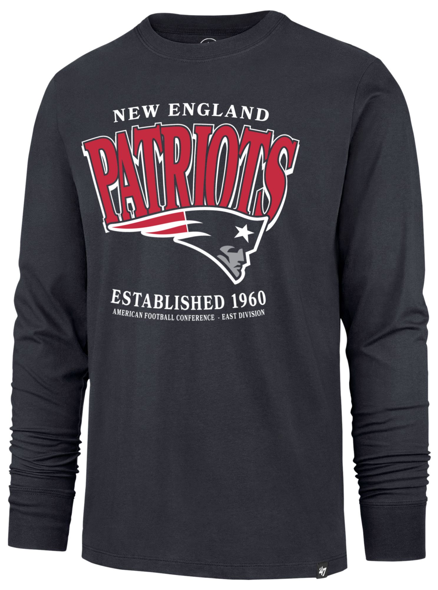 '47 Men's New England Patriots Blue Checkdown Long Sleeve Shirt