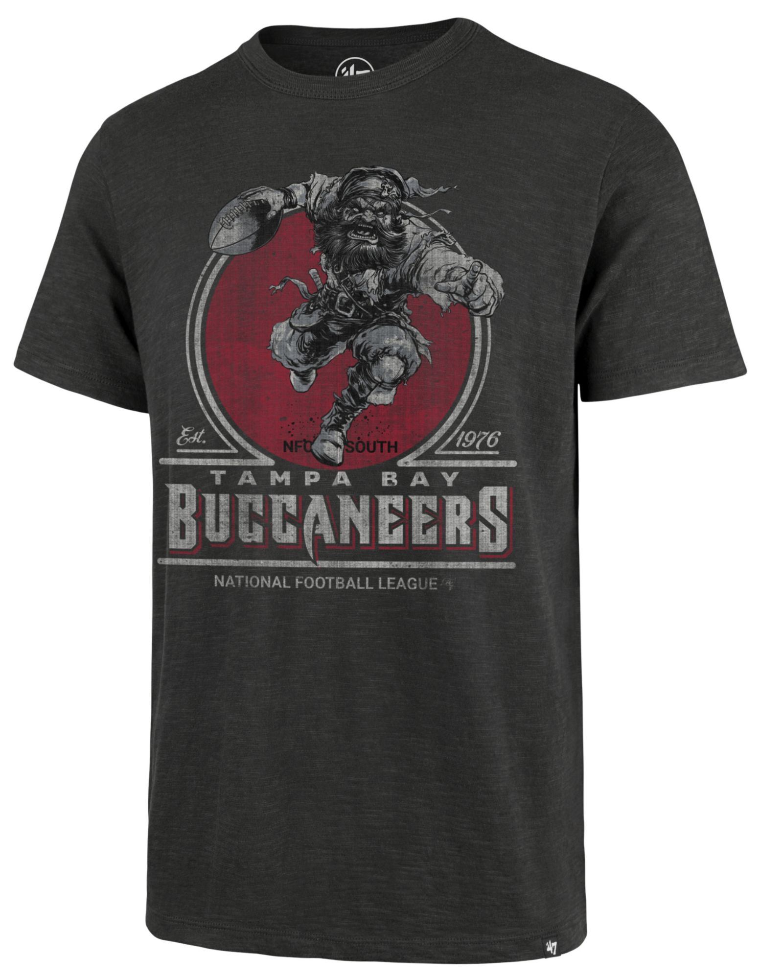 '47 Men's Tampa Bay Buccaneers Charcoal Mascot Scrum T-Shirt