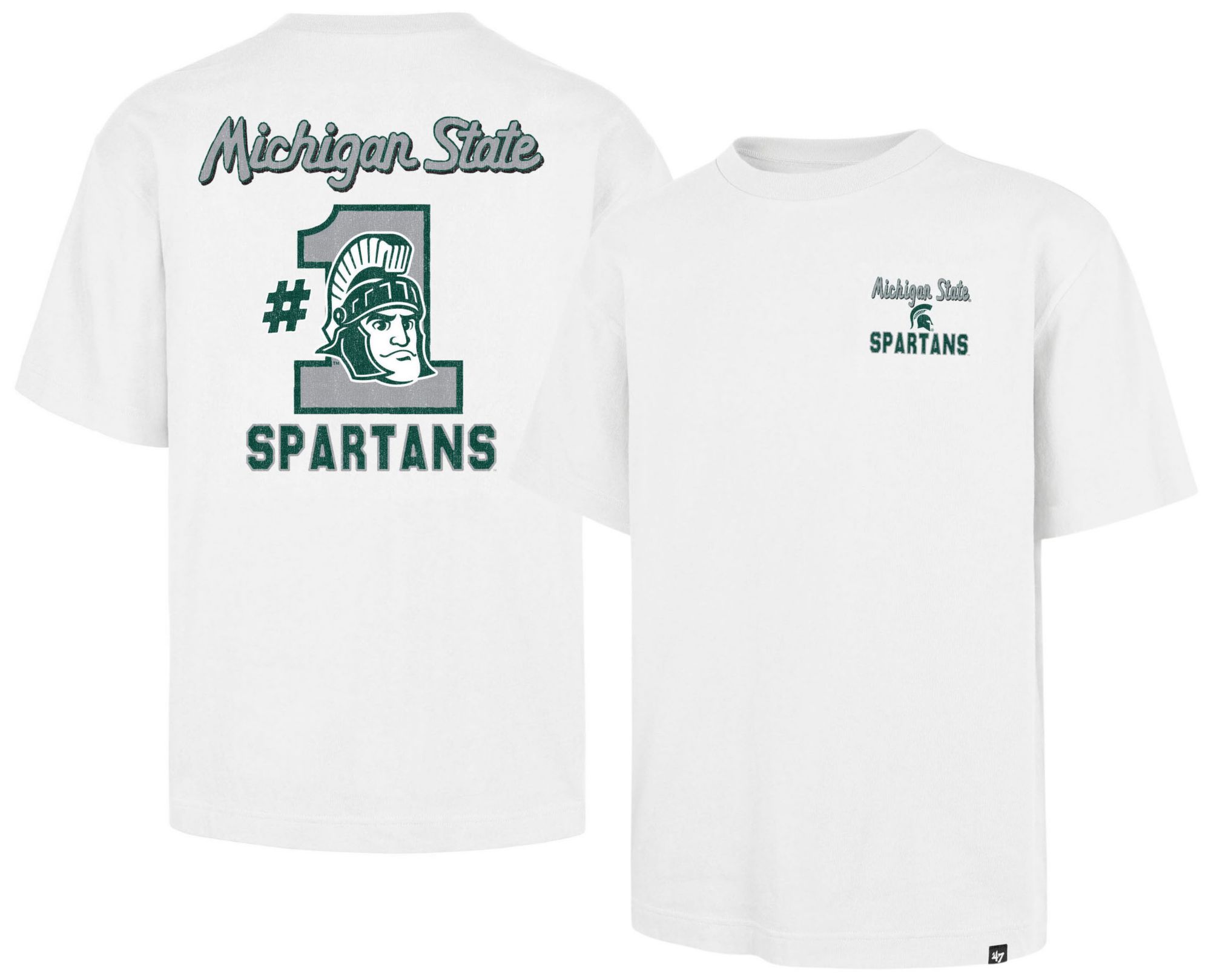 '47 Men's Michigan State Spartans White Big and Tall T-Shirt