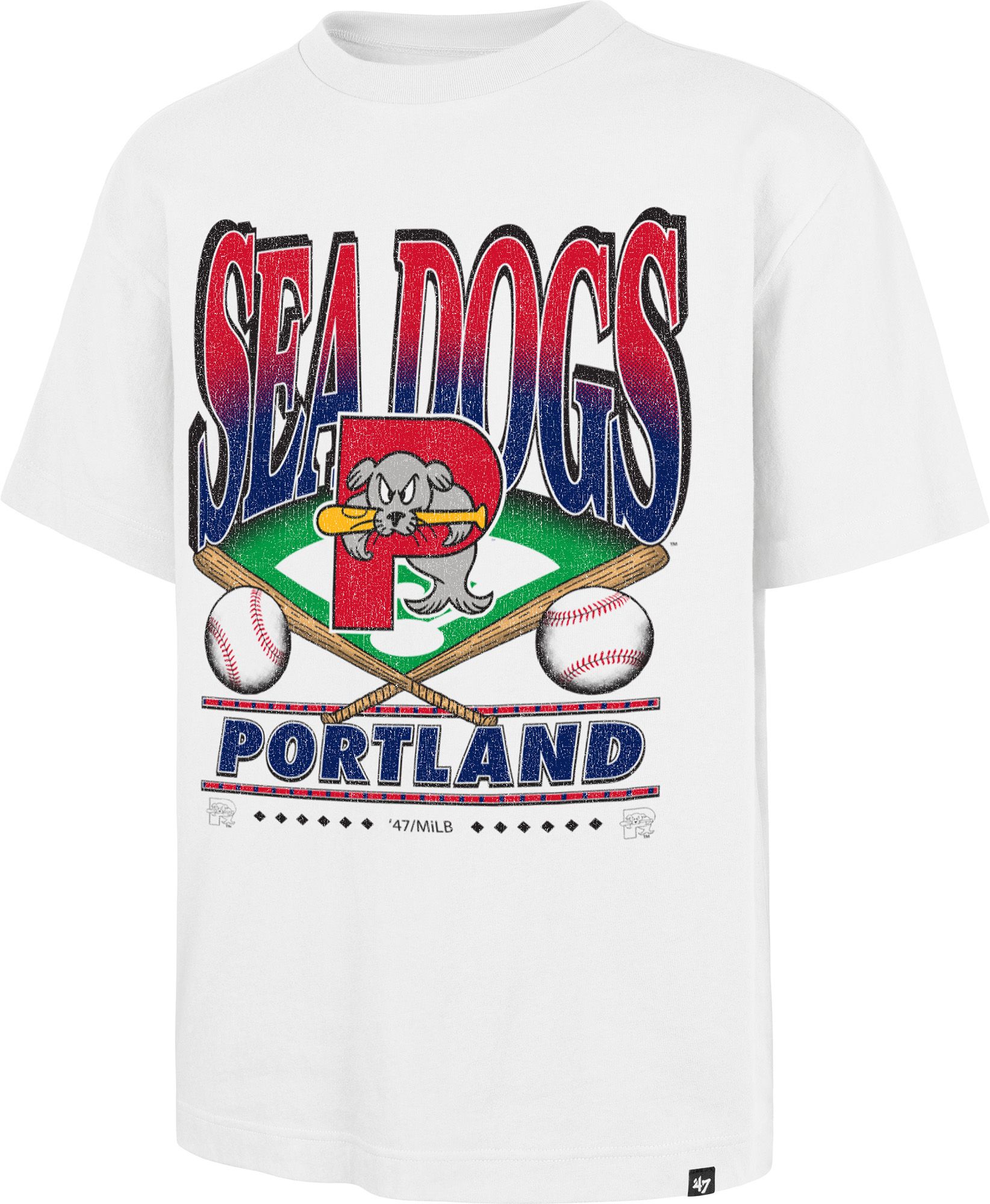'47 Men's Portland Sea Dogs White Straight Shot Franklin T-Shirt