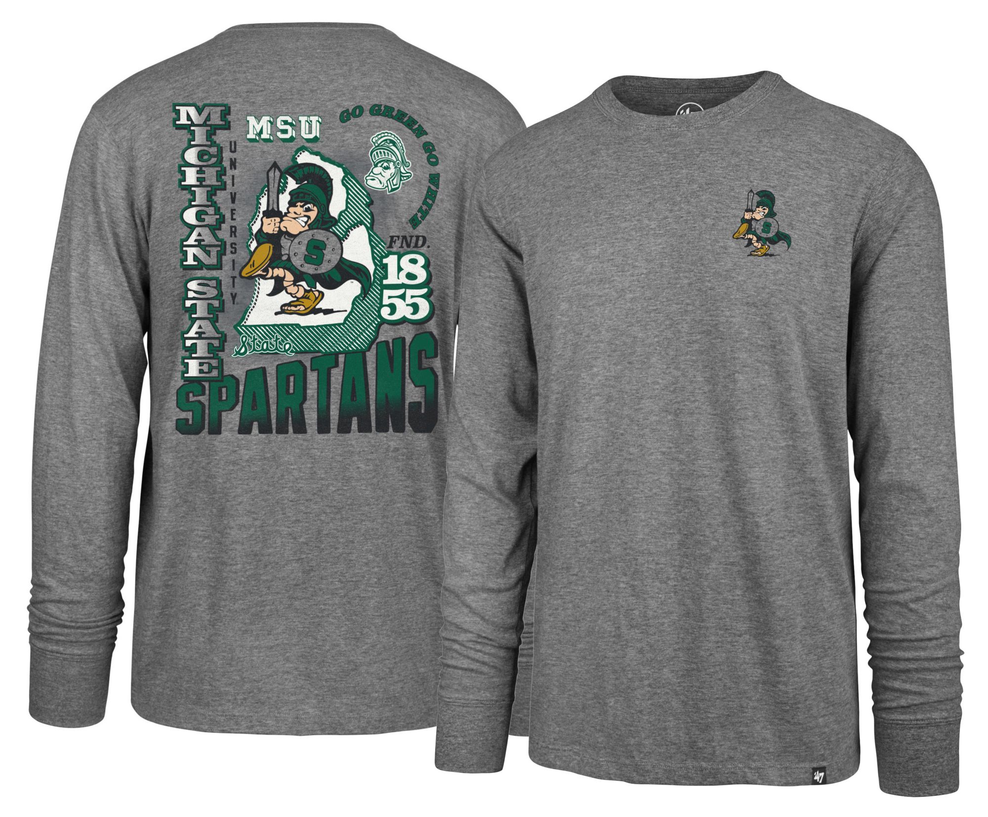 '47 Men's Michigan State Spartans Slate Grey Signing Day Long Sleeve Shirt
