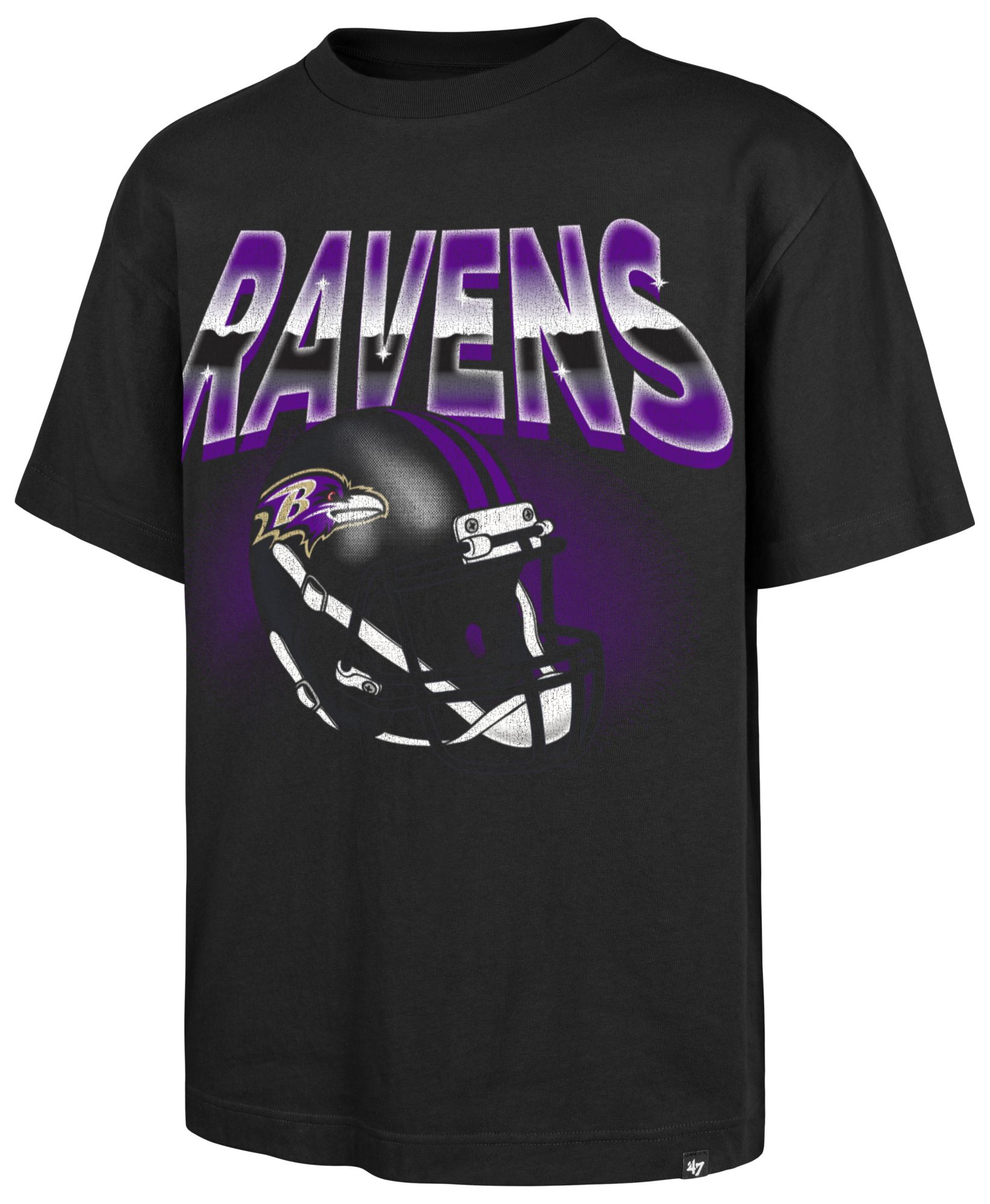 '47 Men's Baltimore Ravens Black Fade Foundation T-Shirt