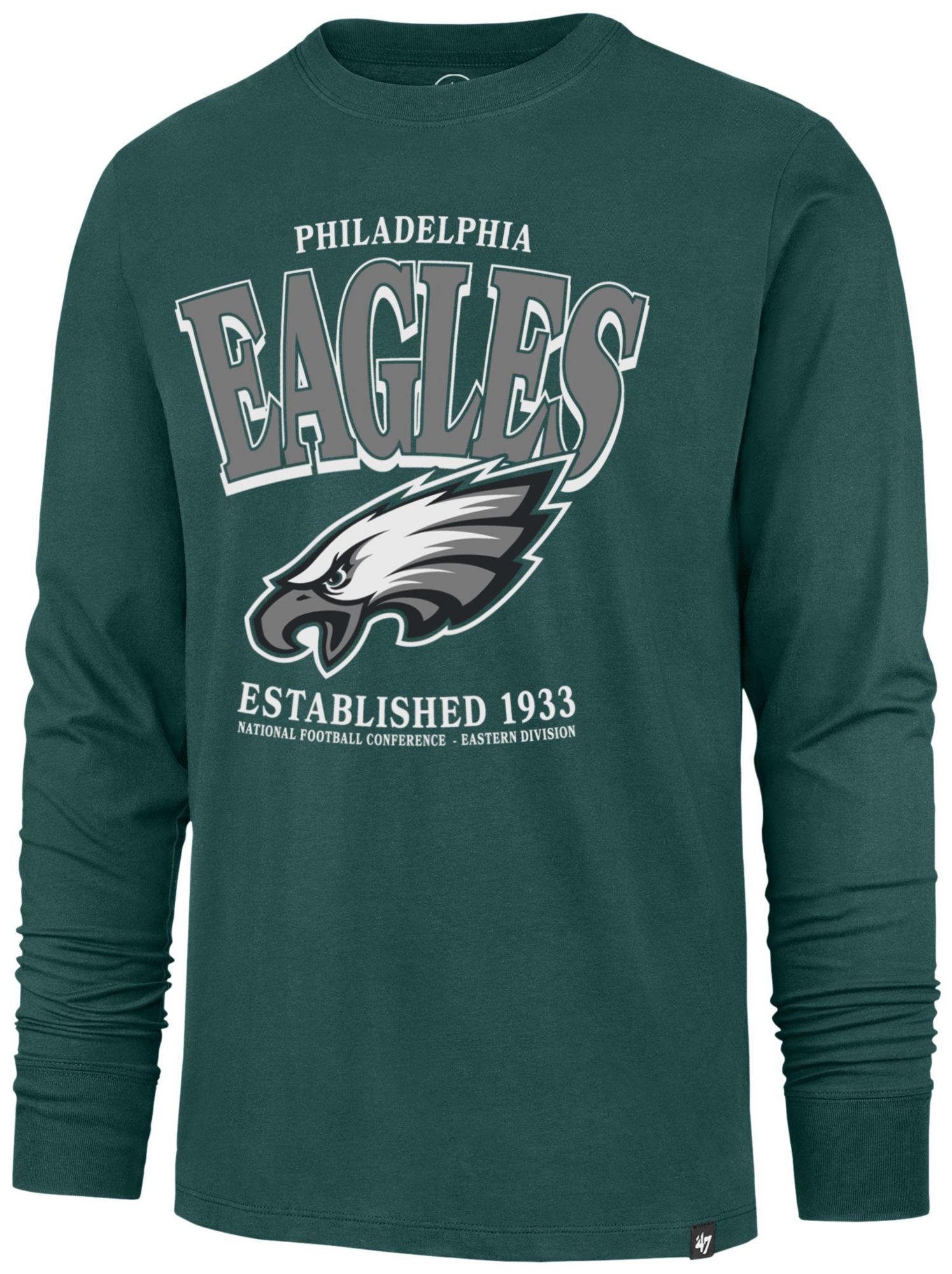 '47 Men's Philadelphia Eagles Green Checkdown Long Sleeve Shirt