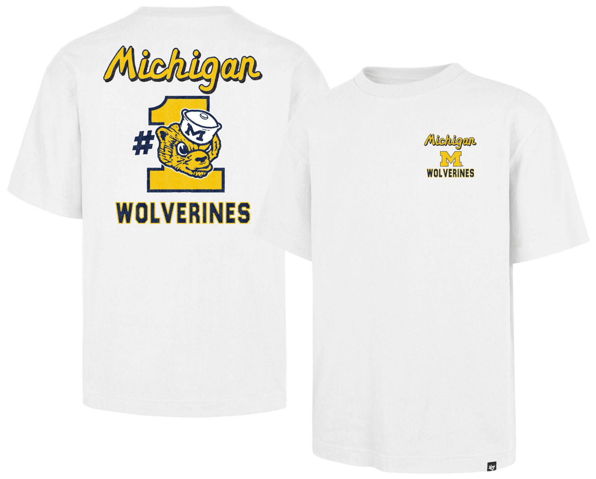 '47 Men's Michigan Wolverines White Big and Tall T-Shirt