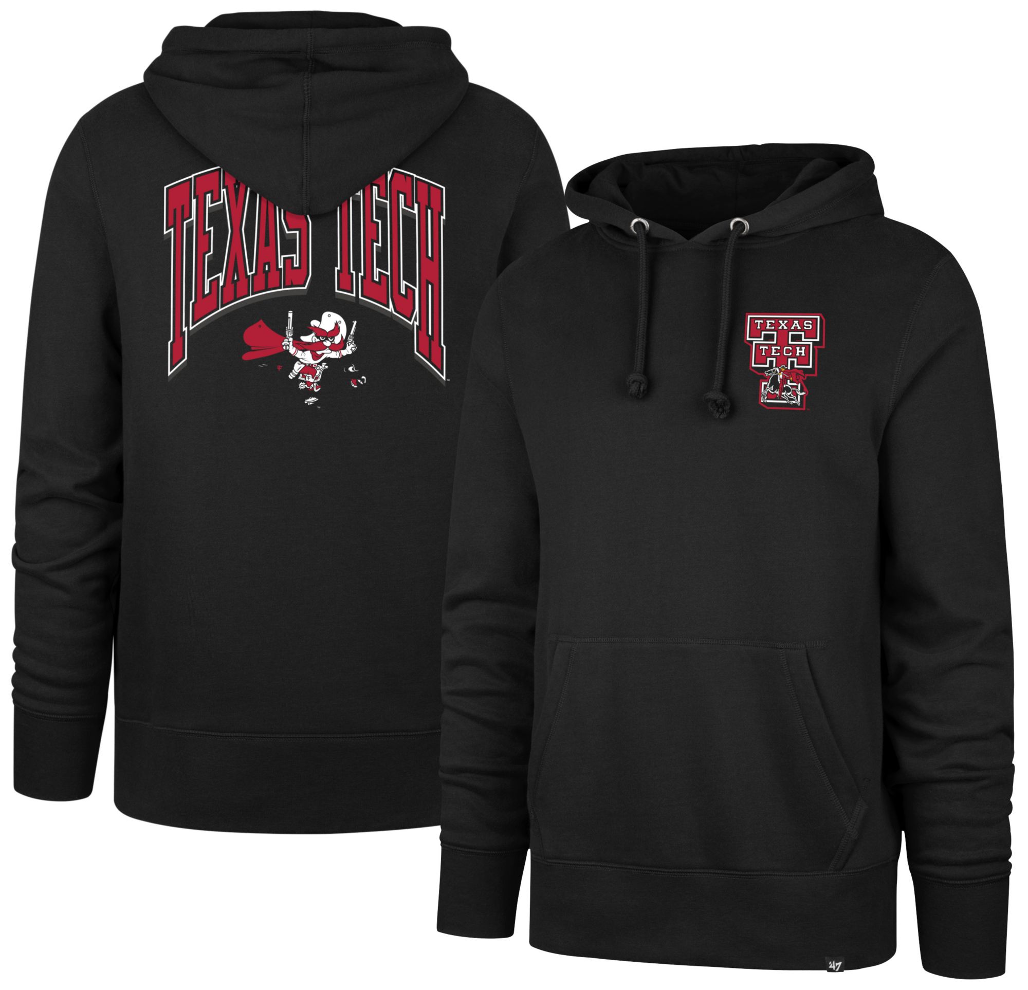 '47 Men's Texas Tech Red Raiders Jet Black Walk Tall Hoodie