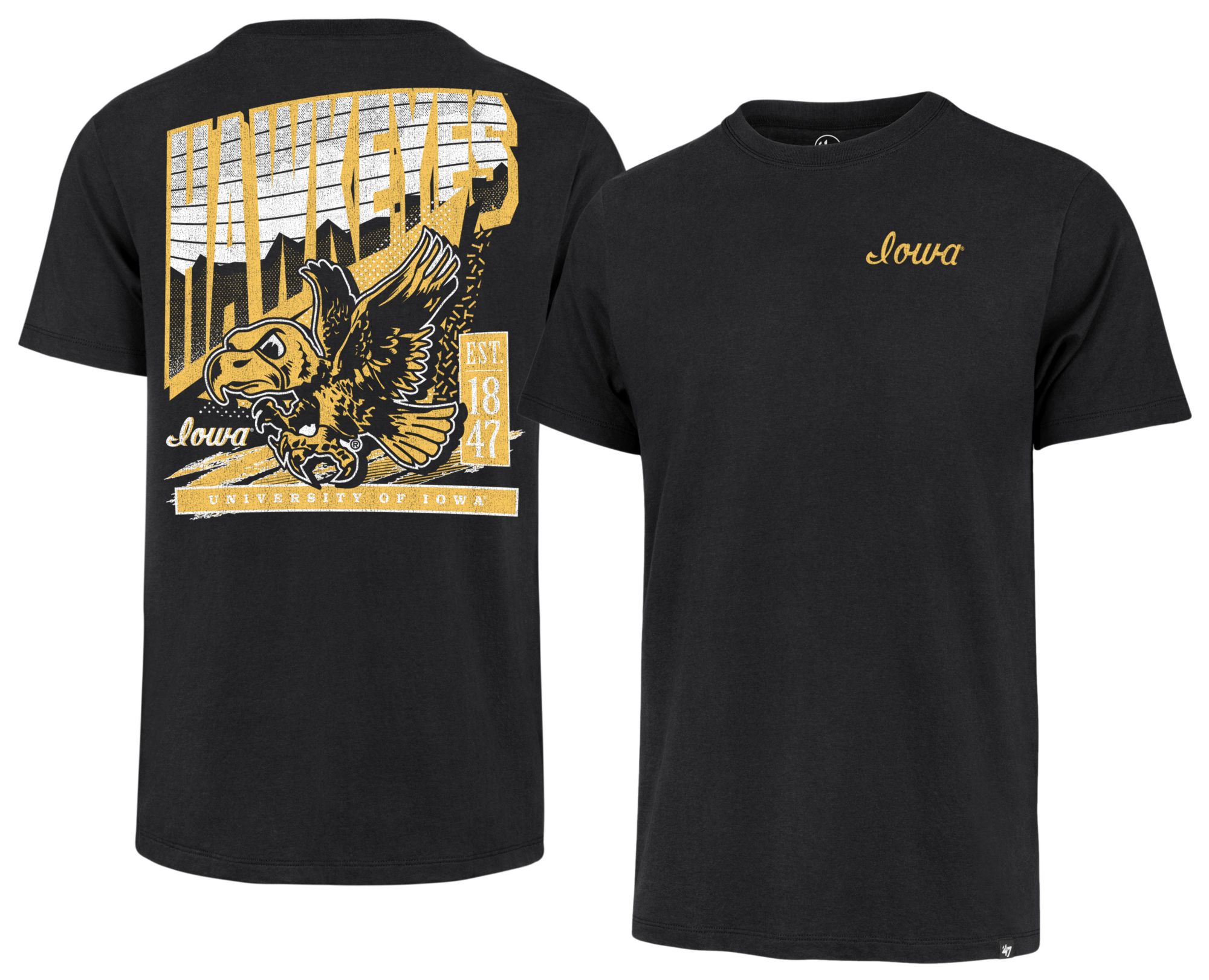 '47 Men's Iowa Hawkeyes Flint Black Reppin' T-Shirt