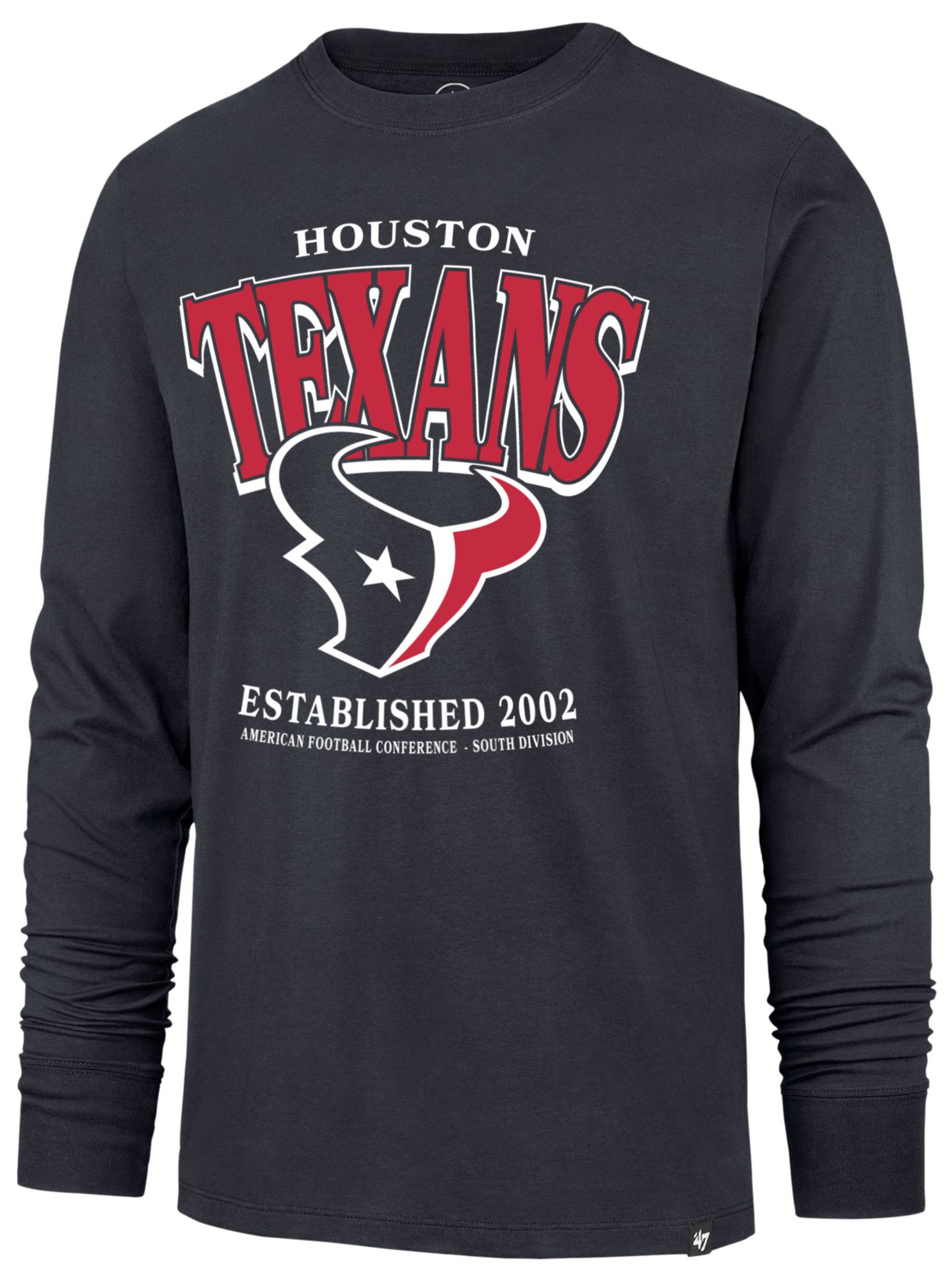 '47 Men's Houston Texans Blue Checkdown Long Sleeve Shirt