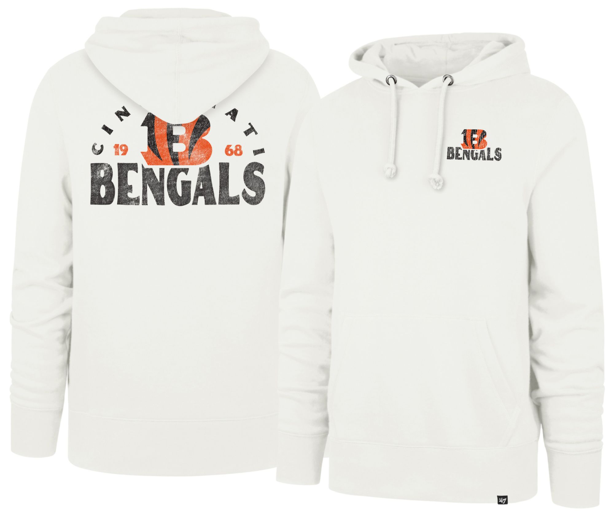 '47 Men's Cincinnati Bengals Sandstone Arcitext Headline Fleece Hoodie