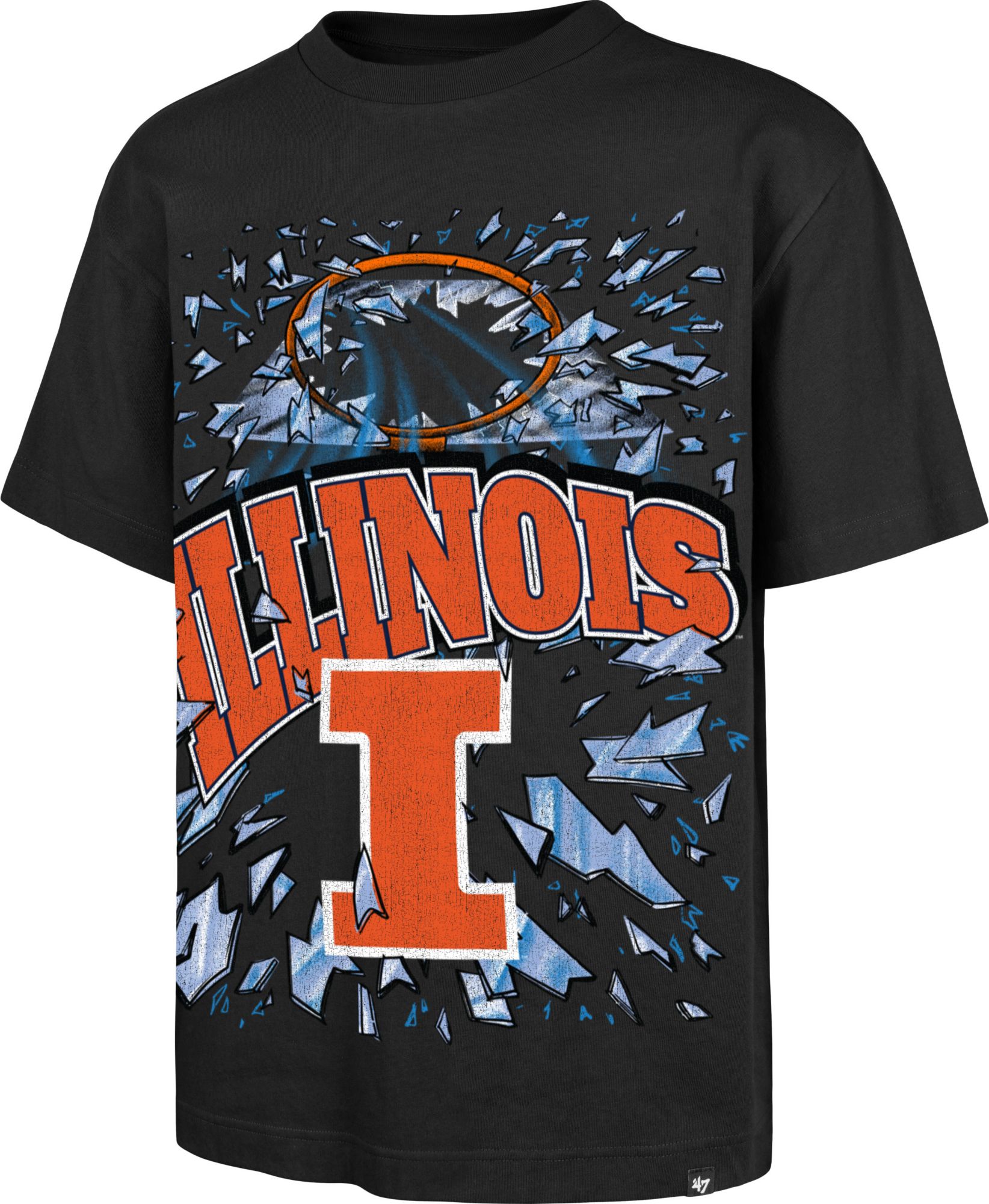'47 Men's Illinois Fighting Illini Black Shattered Foundation T-Shirt