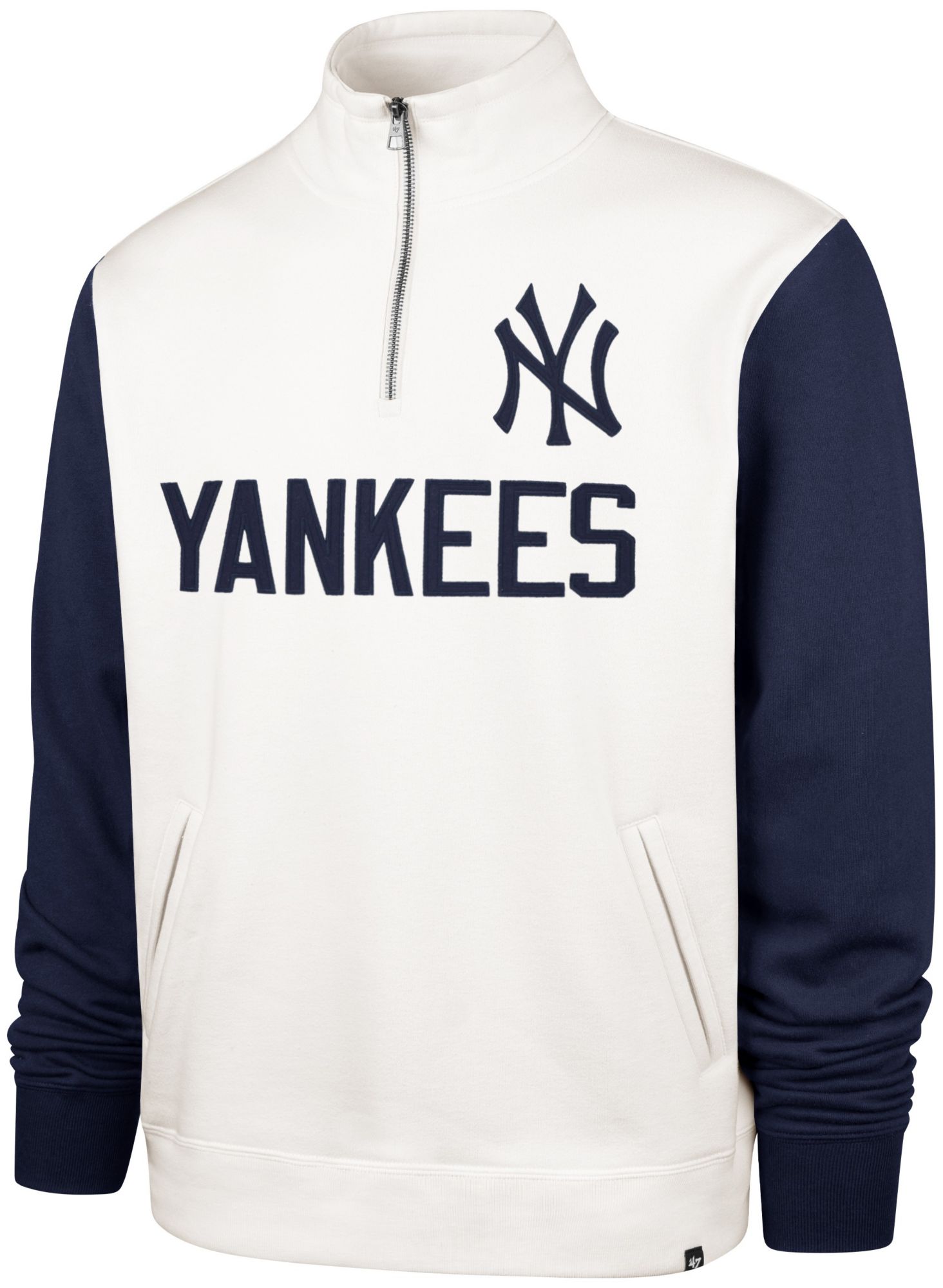 '47 Men's New York Yankees Cream Winning Streak CB 1/4 ZIP - White