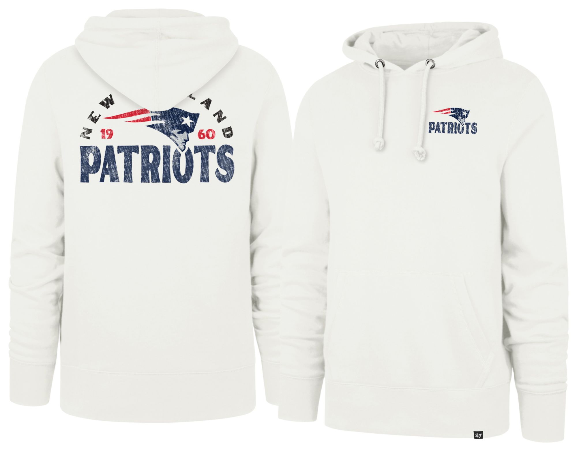 '47 Men's New England Patriots Sandstone Arcitext Headline Fleece Hoodie