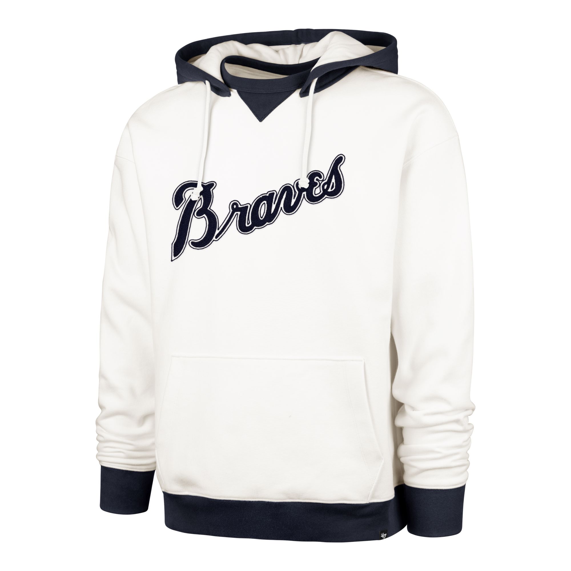 '47 Men's Atlanta Braves Cream Wordmark Original Hoodie