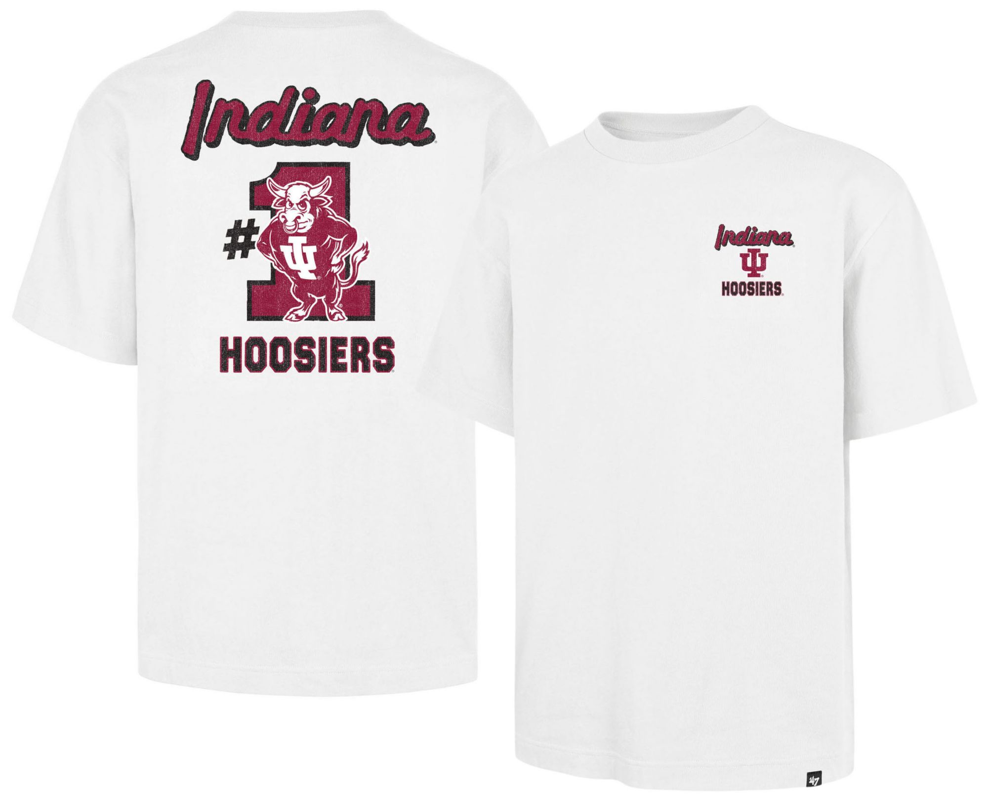 '47 Men's Indiana Hoosiers White Big and Tall T-Shirt
