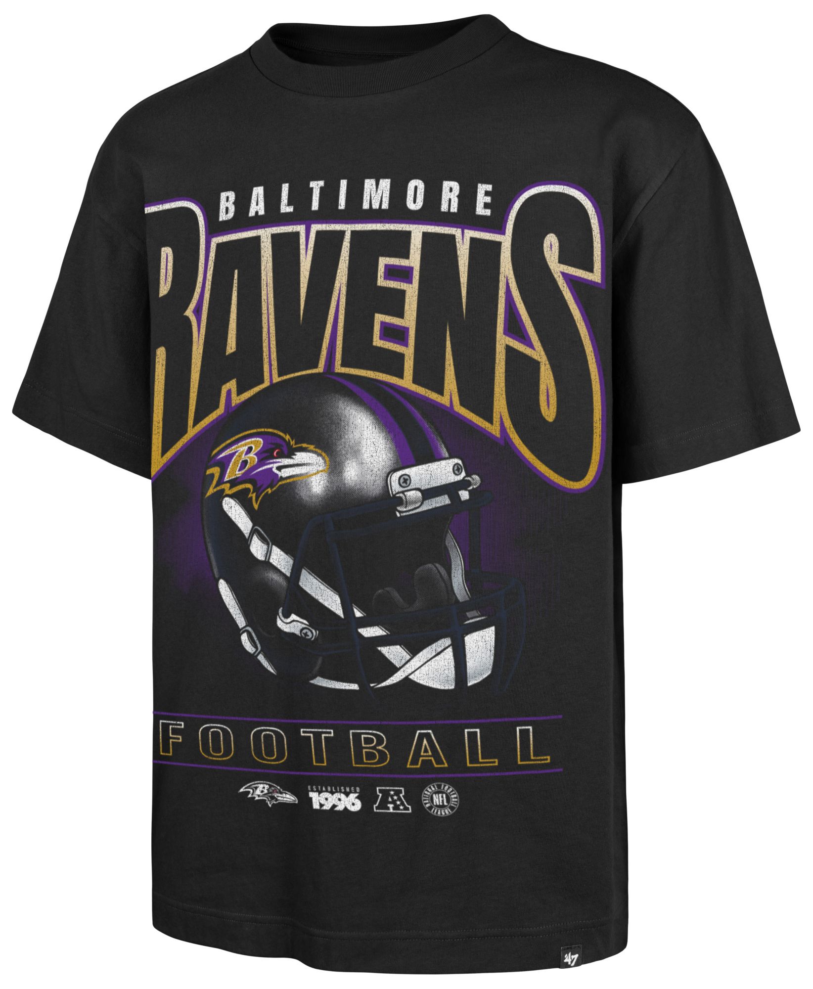 '47 Men's Baltimore Ravens Black Helmet T-Shirt