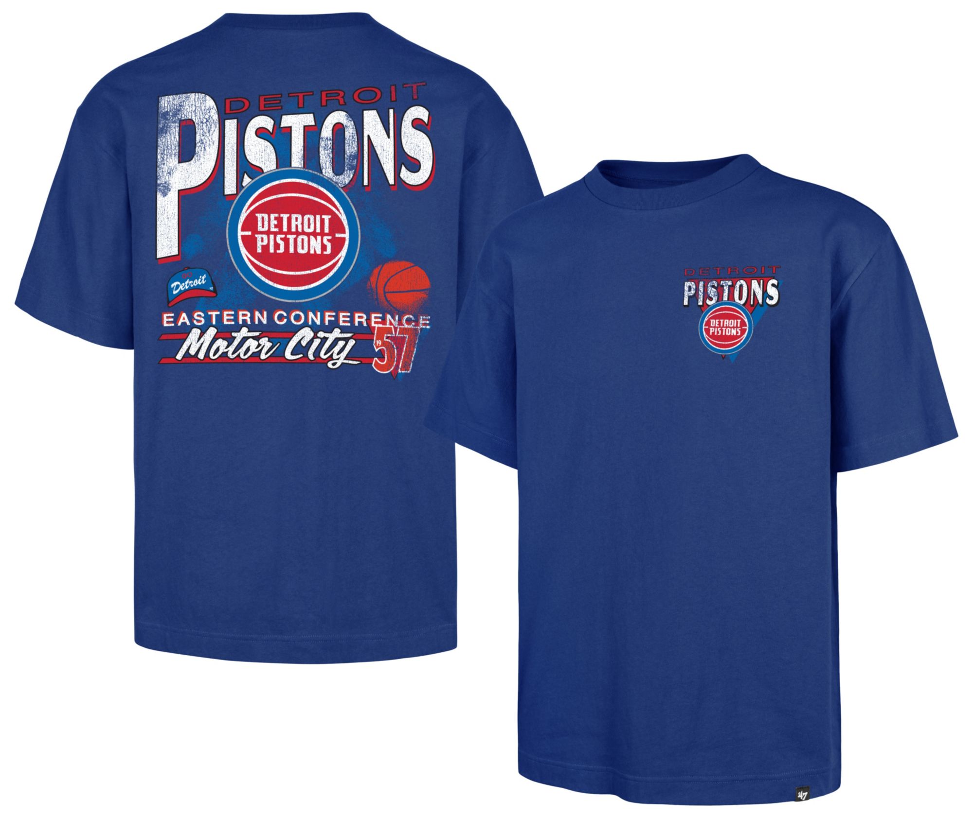 '47 Men's Detroit Pistons Blue Under Bar T-Shirt