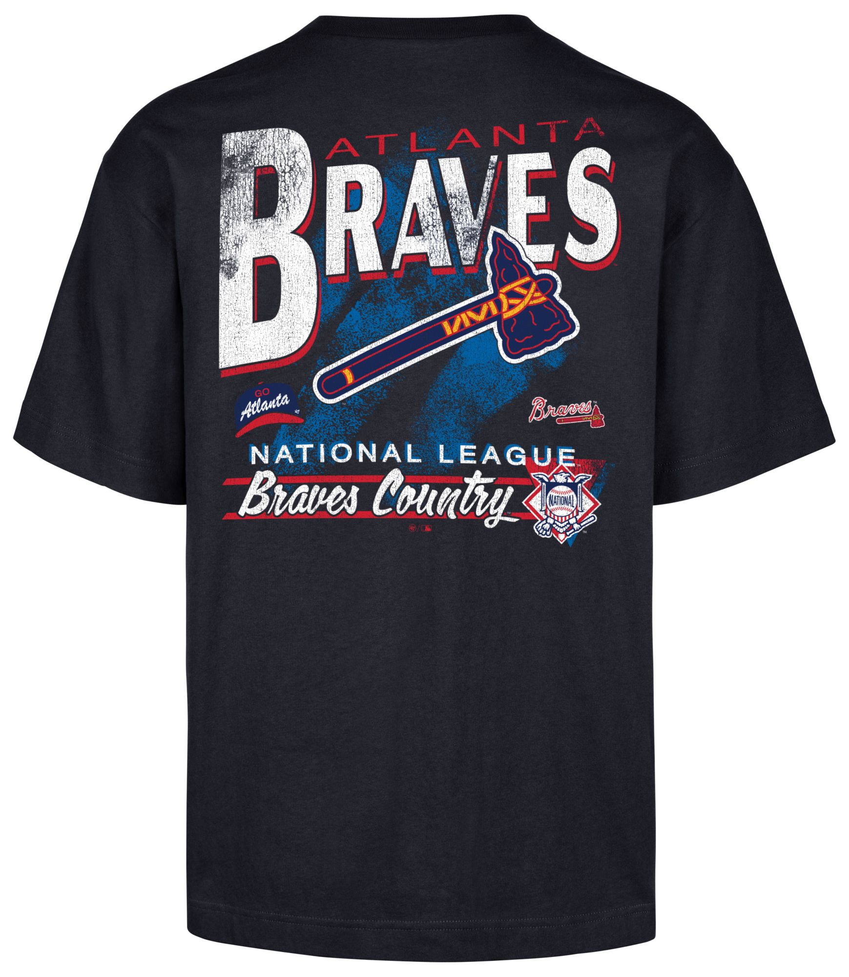 '47 Men's Atlanta Braves Navy Under Bar Foundation T-Shirt