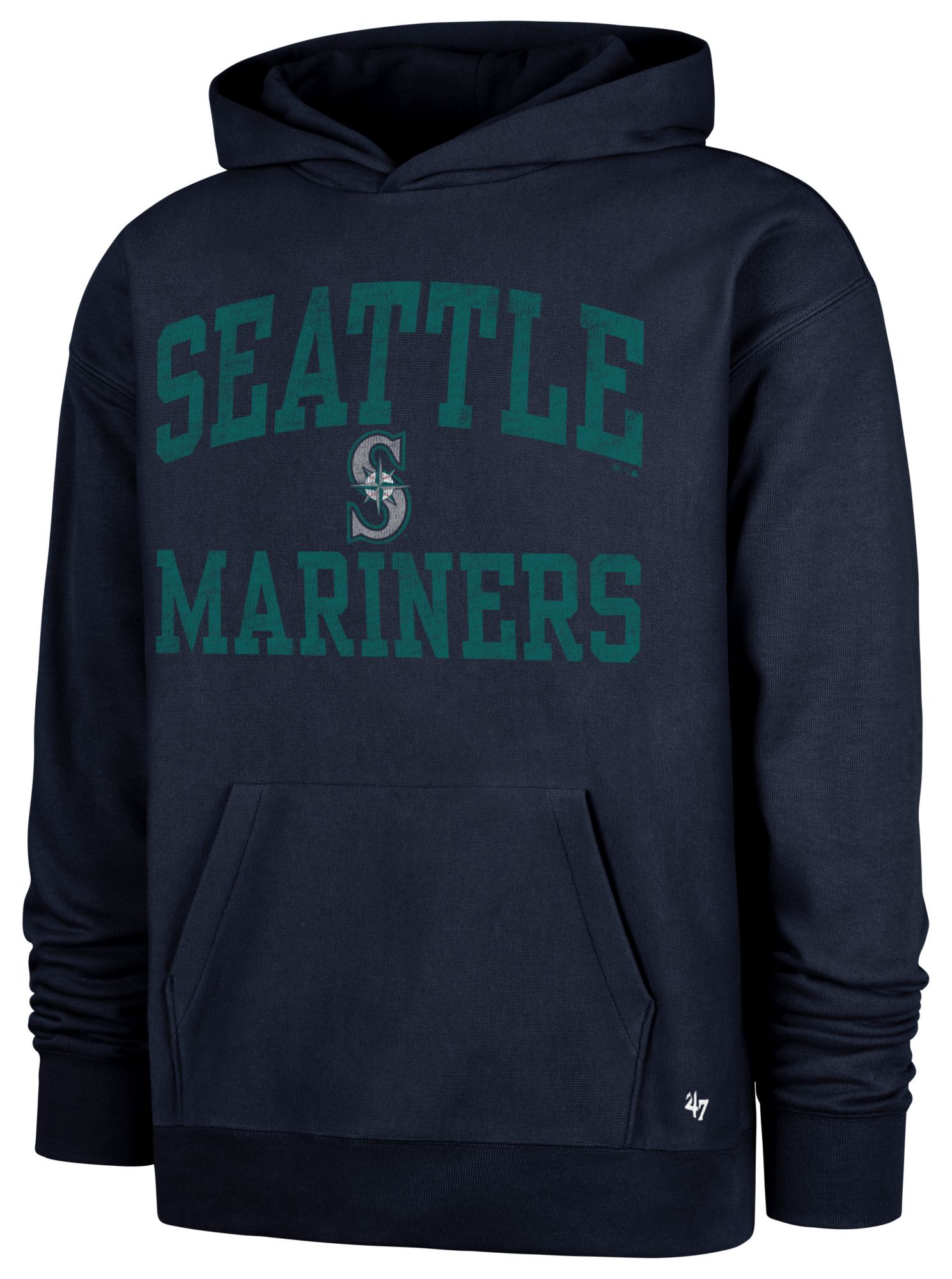 '47 Men's Seattle Mariners Navy Campus Stacked Foundation Hoodie