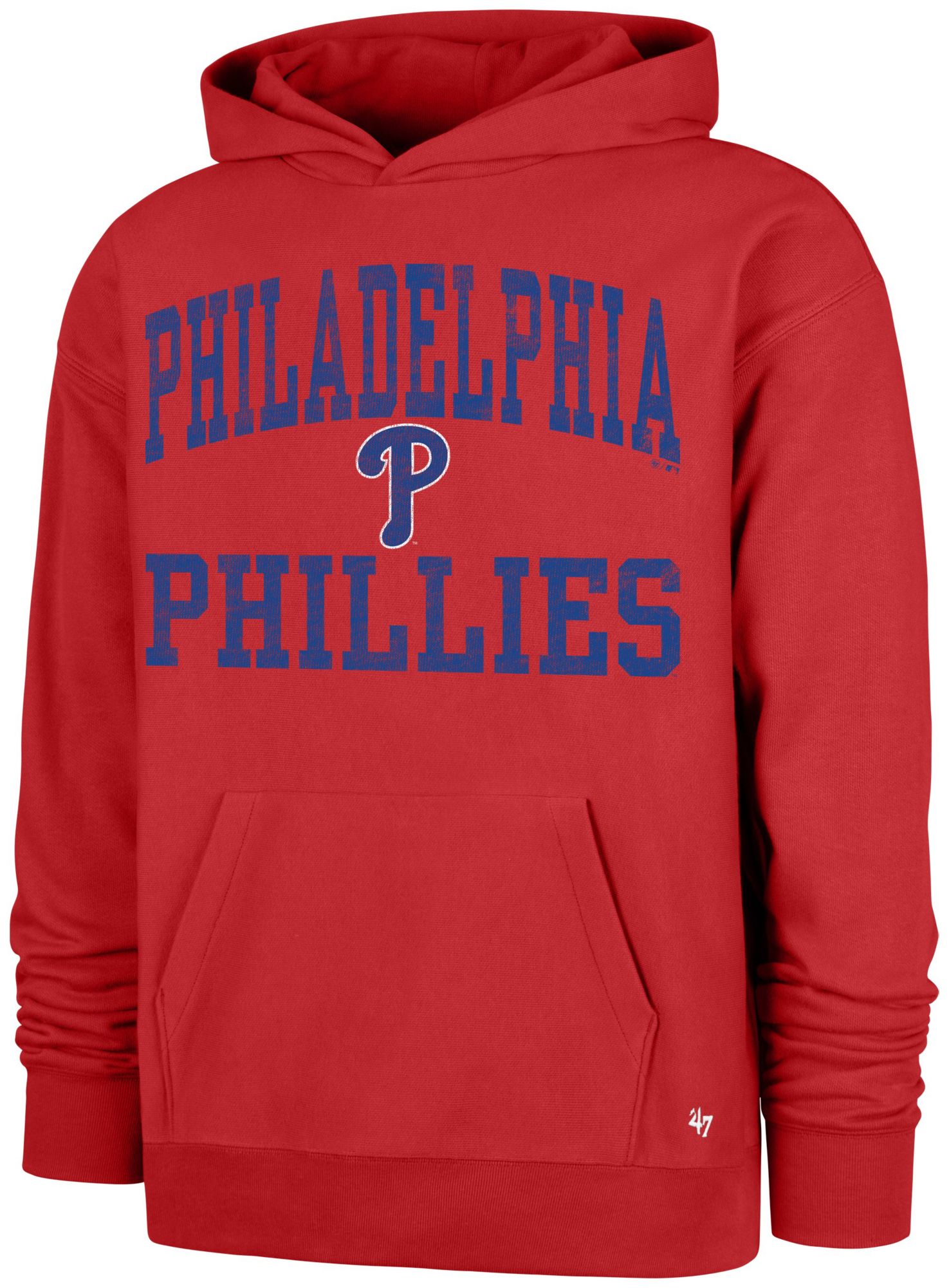 '47 Men's Philadelphia Phillies Red Campus Stacked Foundation Hoodie