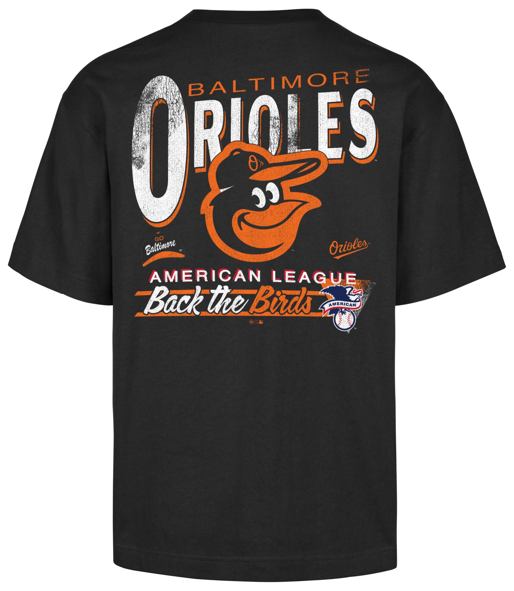 '47 Men's Baltimore Orioles Black Under Bar Foundation T-Shirt