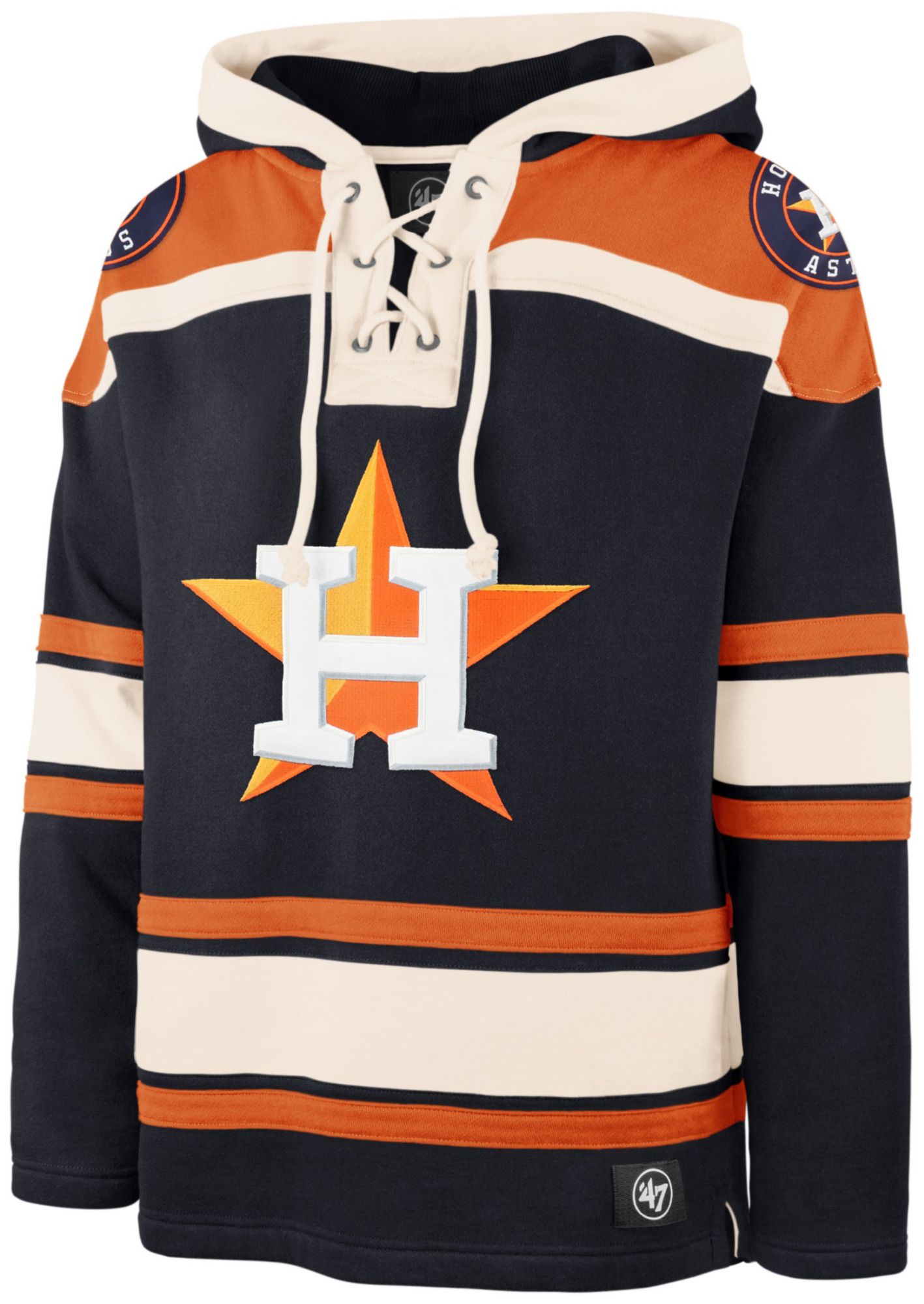 '47 Men's Houston Astro Navy Superior Lacer Hoodie