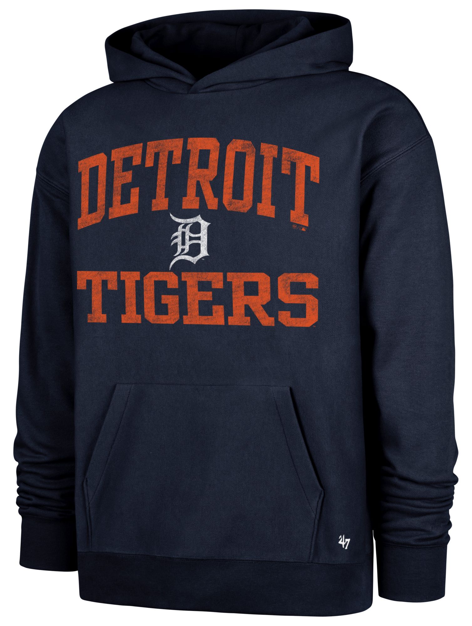 '47 Men's Detroit Tigers Navy Campus Stacked Foundation Hoodie