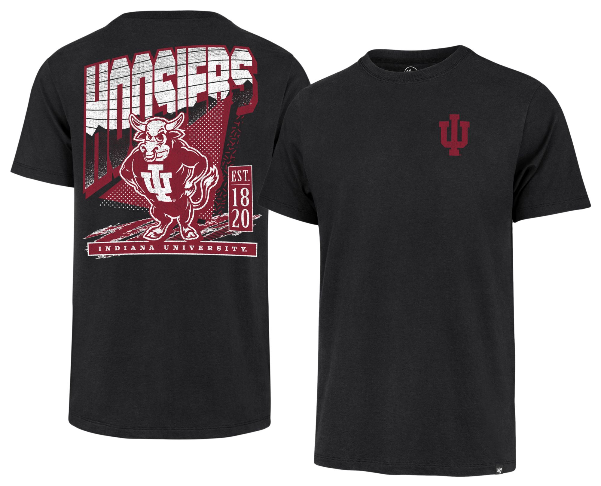 '47 Men's Indiana Hoosiers Flint Black Reppin' T-Shirt, XXL