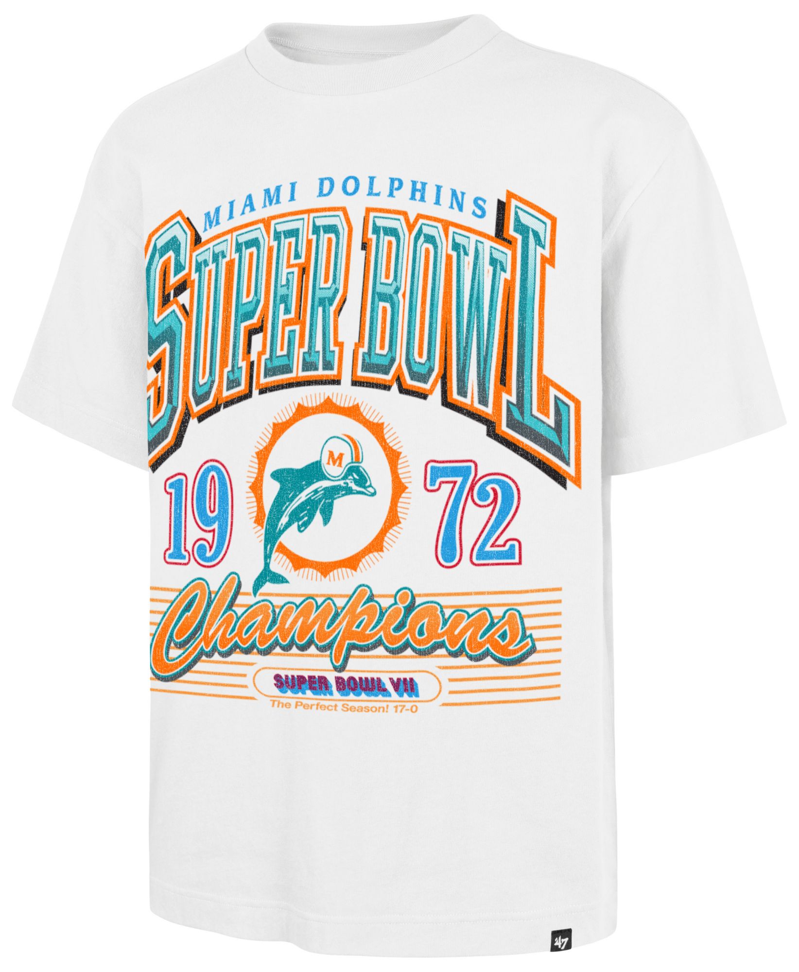 '47 Men's Miami Dolphins White Champs Foundation T-Shirt
