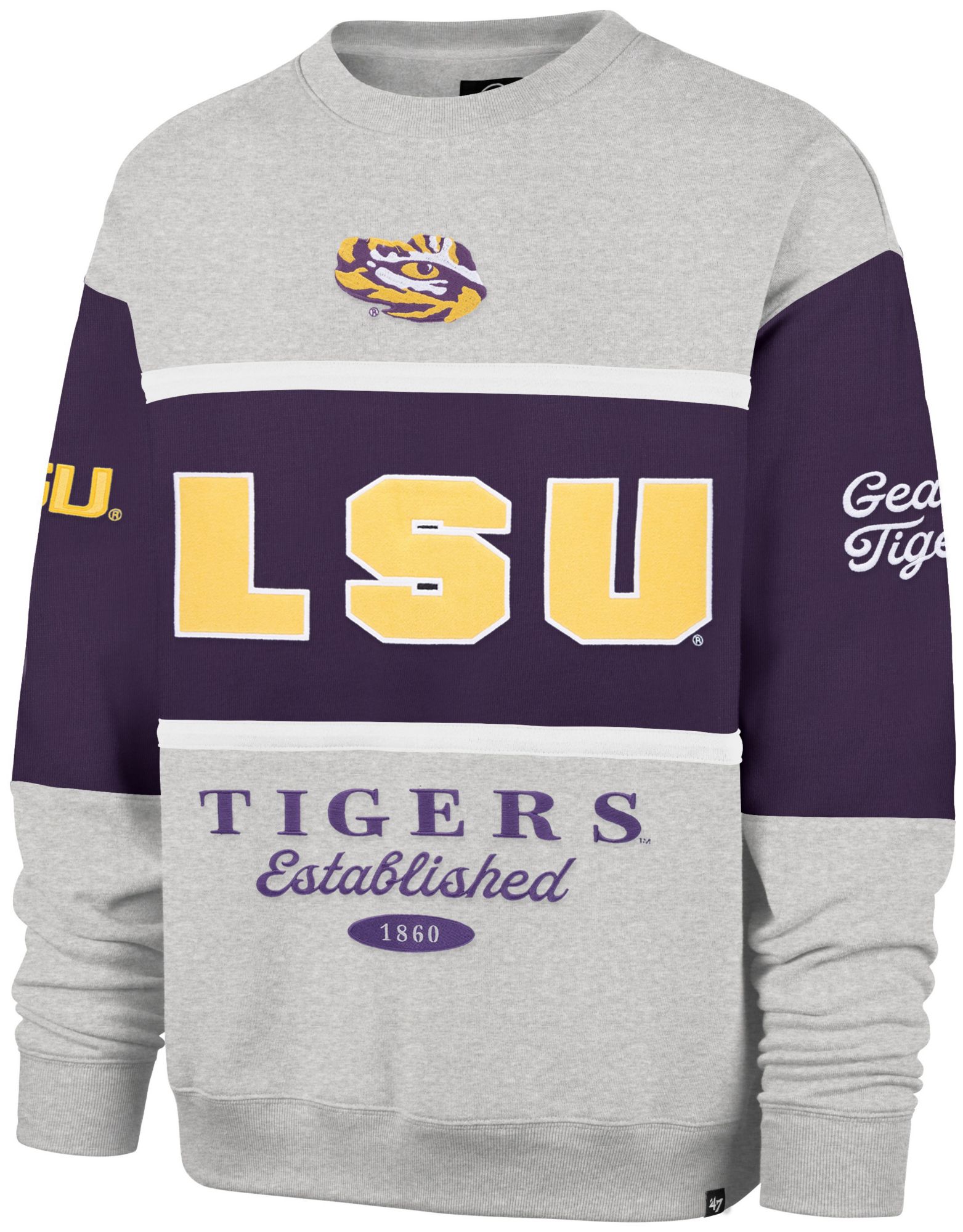 '47 Men's LSU Tigers Purple Maximalist Crewneck Sweatshirt