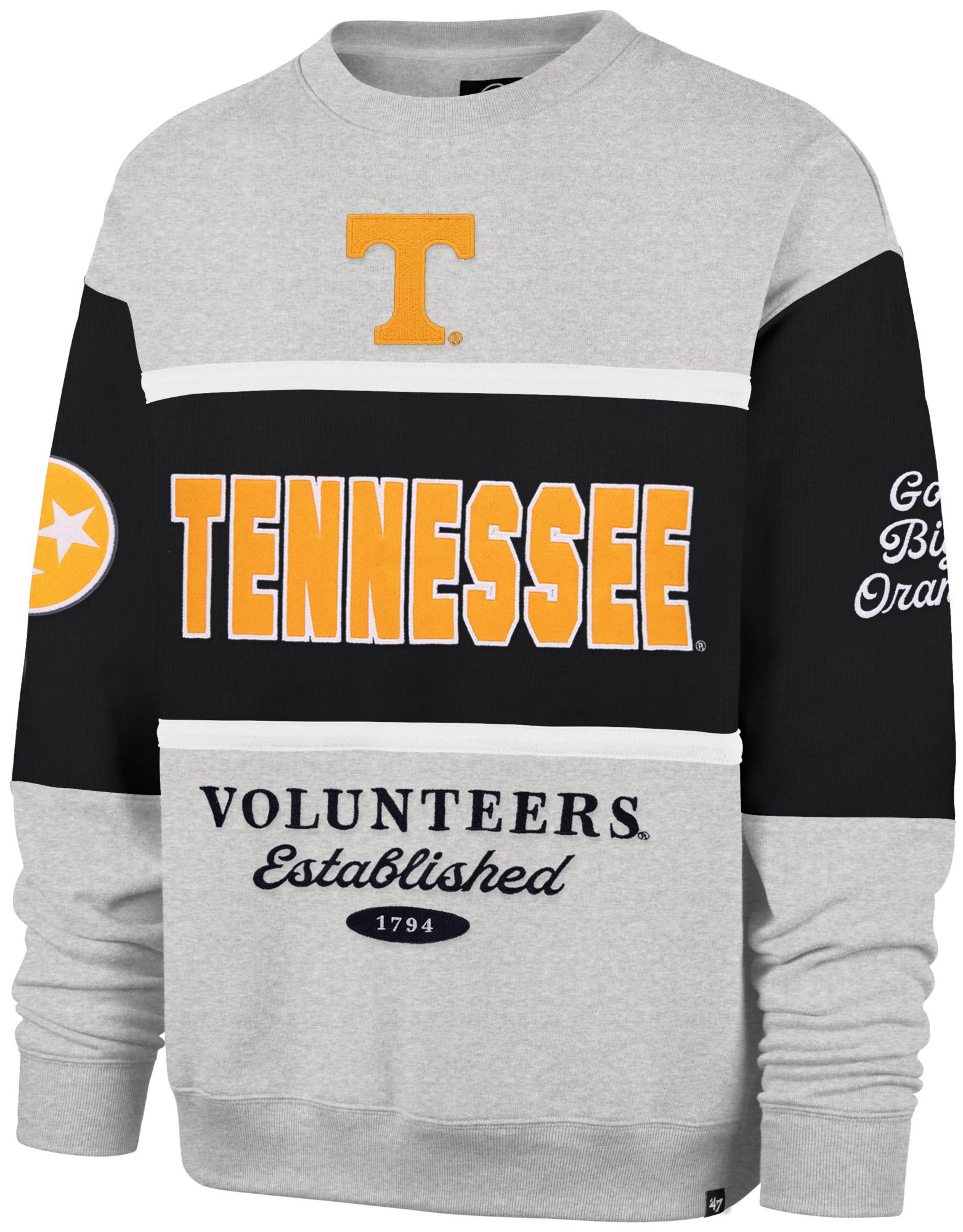'47 Men's Tennessee Volunteers Black Maximalist Crewneck Sweatshirt